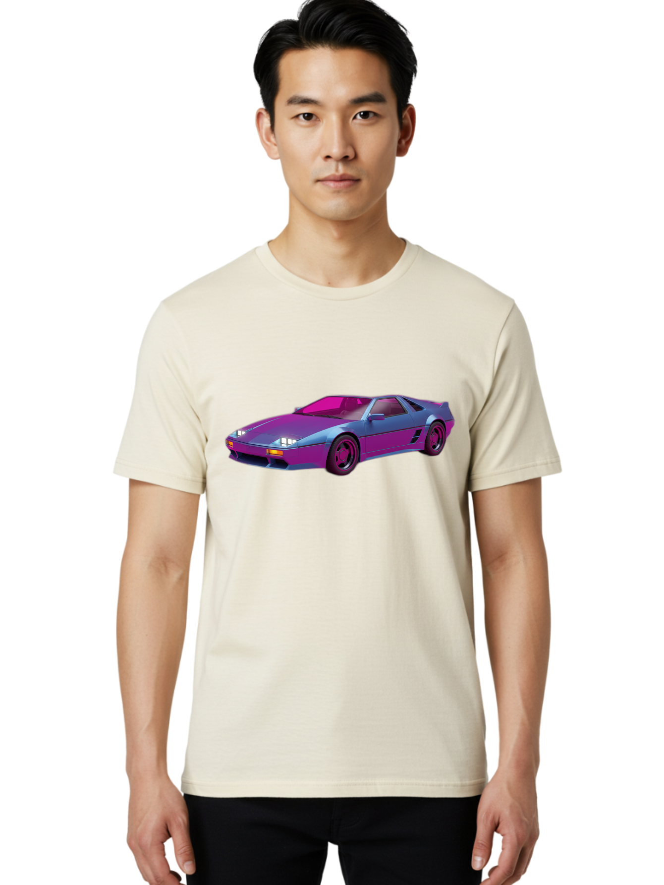 Ferrari-288-Gto Men'S Graphic Tee, 100% Cotton, Comfortable Casual Summer Wear, Machine Washable, Ferrari 288 Gto, Sports Car, Sleek Design, Vibrant Colors, Purple And Pink Gradient, Luxury Vehicle, High-Performance Car, Classic Ferrari Model, Baa670