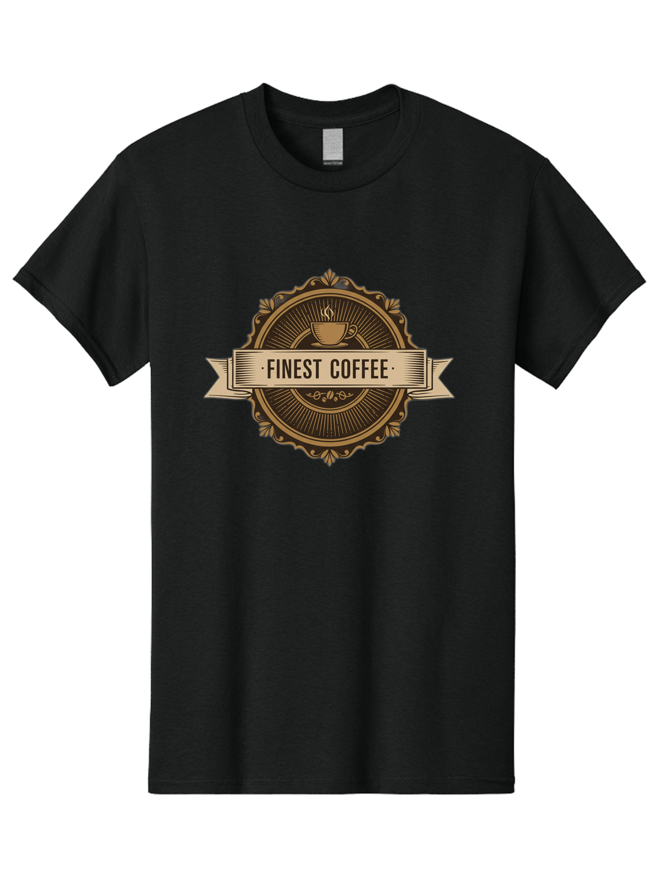 Finest-Coffee Men'S Graphic Tee, 100% Cotton, Comfortable Casual Summer Wear, Machine Washable, Finest Coffee, Coffee Logo, Gourmet Coffee, Vintage Coffee Label, Coffee Branding, Coffee Emblem, Coffee Badge Baa671