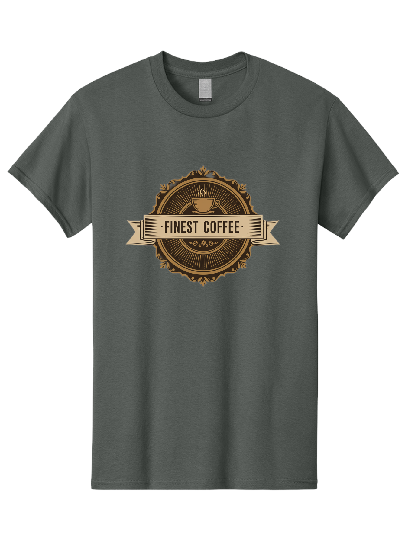 Finest-Coffee Men'S Graphic Tee, 100% Cotton, Comfortable Casual Summer Wear, Machine Washable, Finest Coffee, Coffee Logo, Gourmet Coffee, Vintage Coffee Label, Coffee Branding, Coffee Emblem, Coffee Badge Baa671