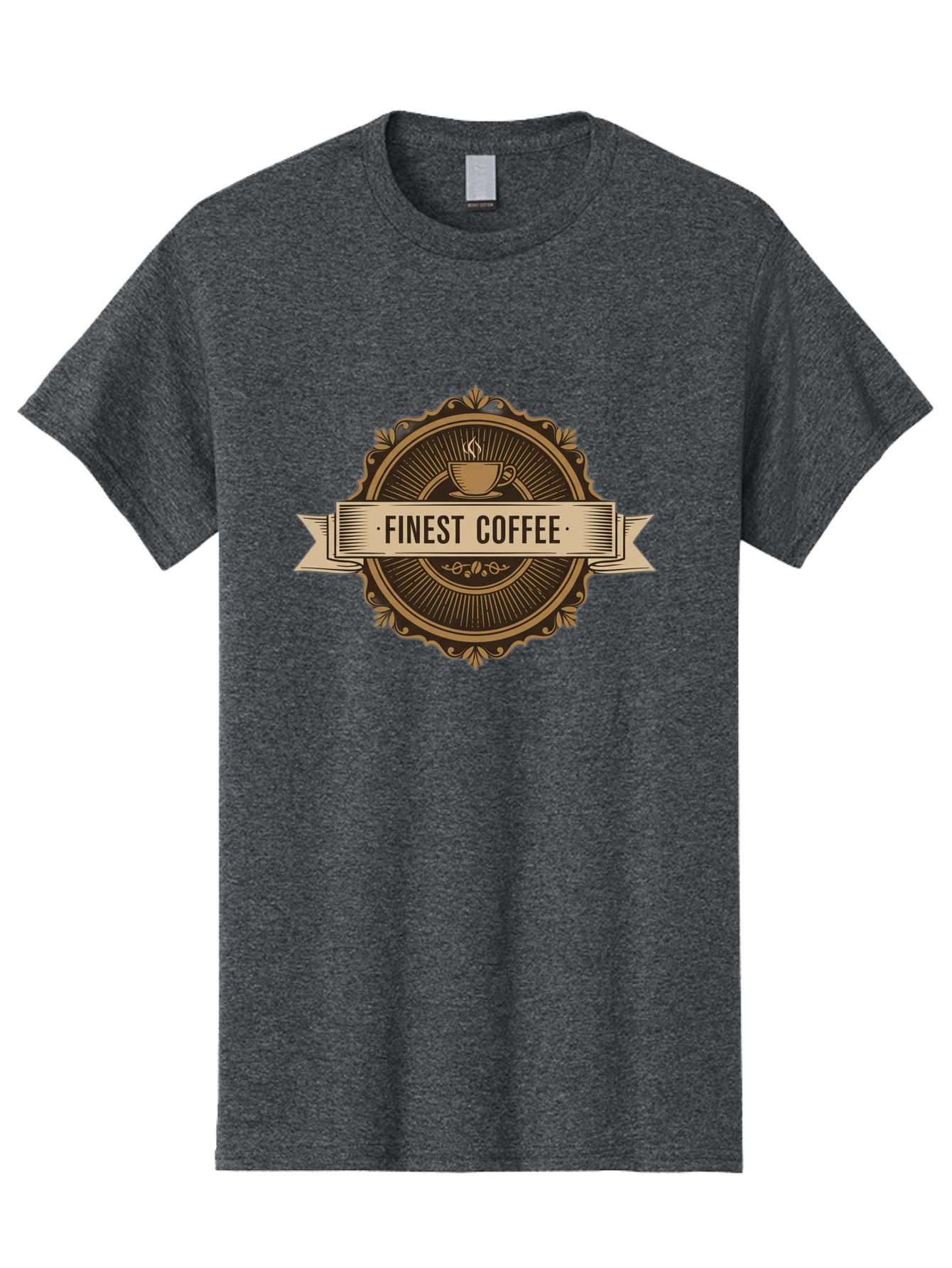 Finest-Coffee Men'S Graphic Tee, 100% Cotton, Comfortable Casual Summer Wear, Machine Washable, Finest Coffee, Coffee Logo, Gourmet Coffee, Vintage Coffee Label, Coffee Branding, Coffee Emblem, Coffee Badge Baa671