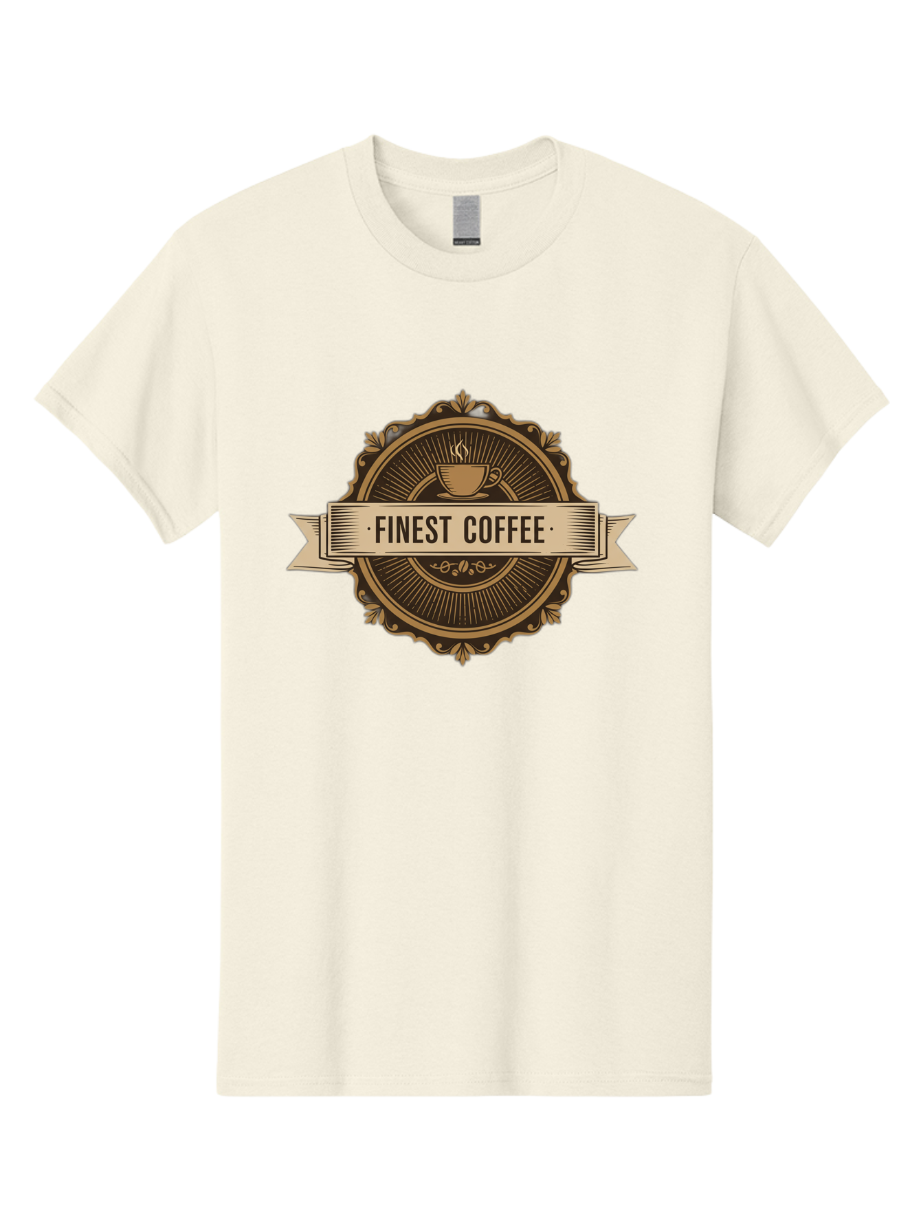 Finest-Coffee Men'S Graphic Tee, 100% Cotton, Comfortable Casual Summer Wear, Machine Washable, Finest Coffee, Coffee Logo, Gourmet Coffee, Vintage Coffee Label, Coffee Branding, Coffee Emblem, Coffee Badge Baa671