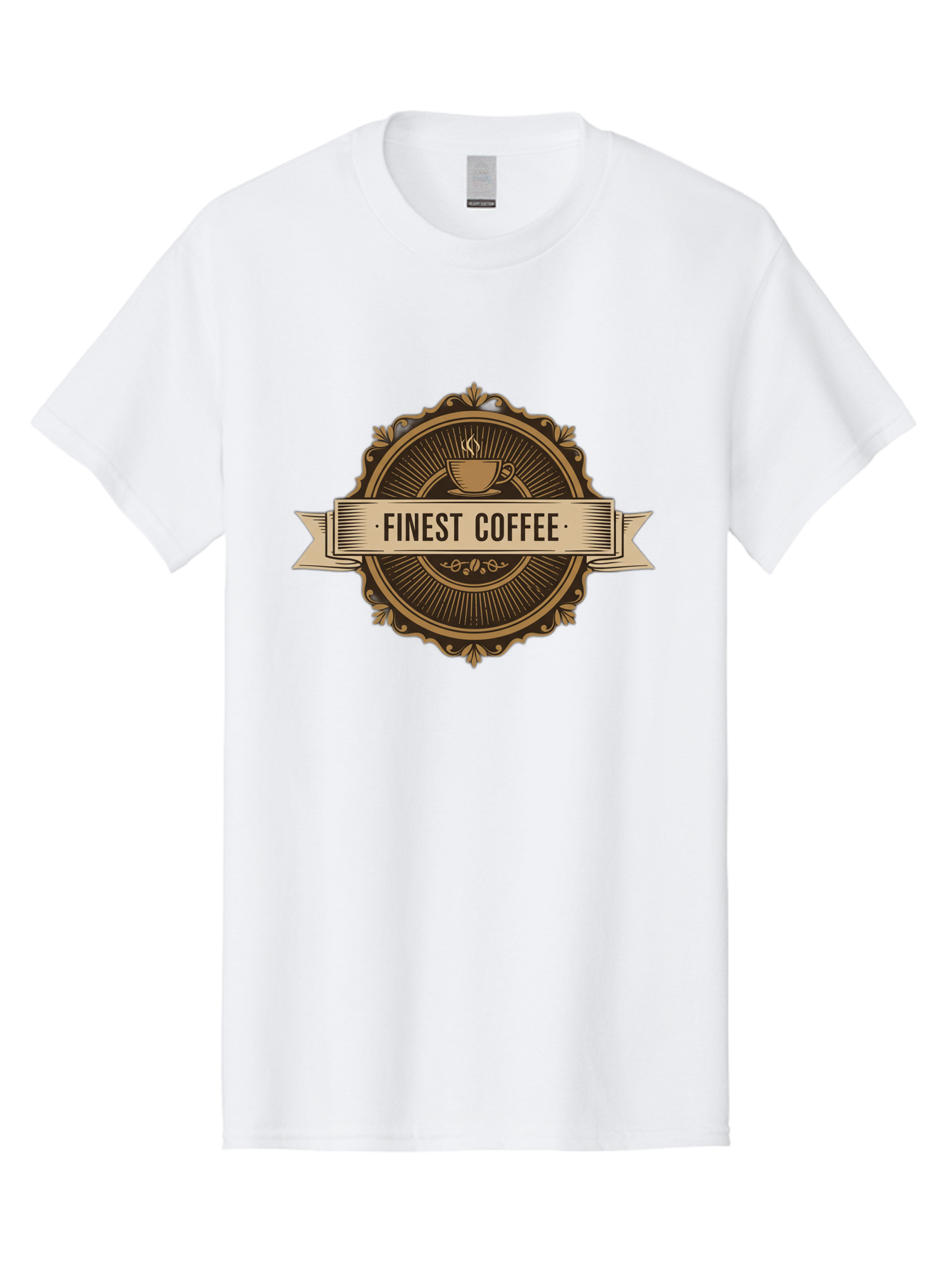 Finest-Coffee Men'S Graphic Tee, 100% Cotton, Comfortable Casual Summer Wear, Machine Washable, Finest Coffee, Coffee Logo, Gourmet Coffee, Vintage Coffee Label, Coffee Branding, Coffee Emblem, Coffee Badge Baa671