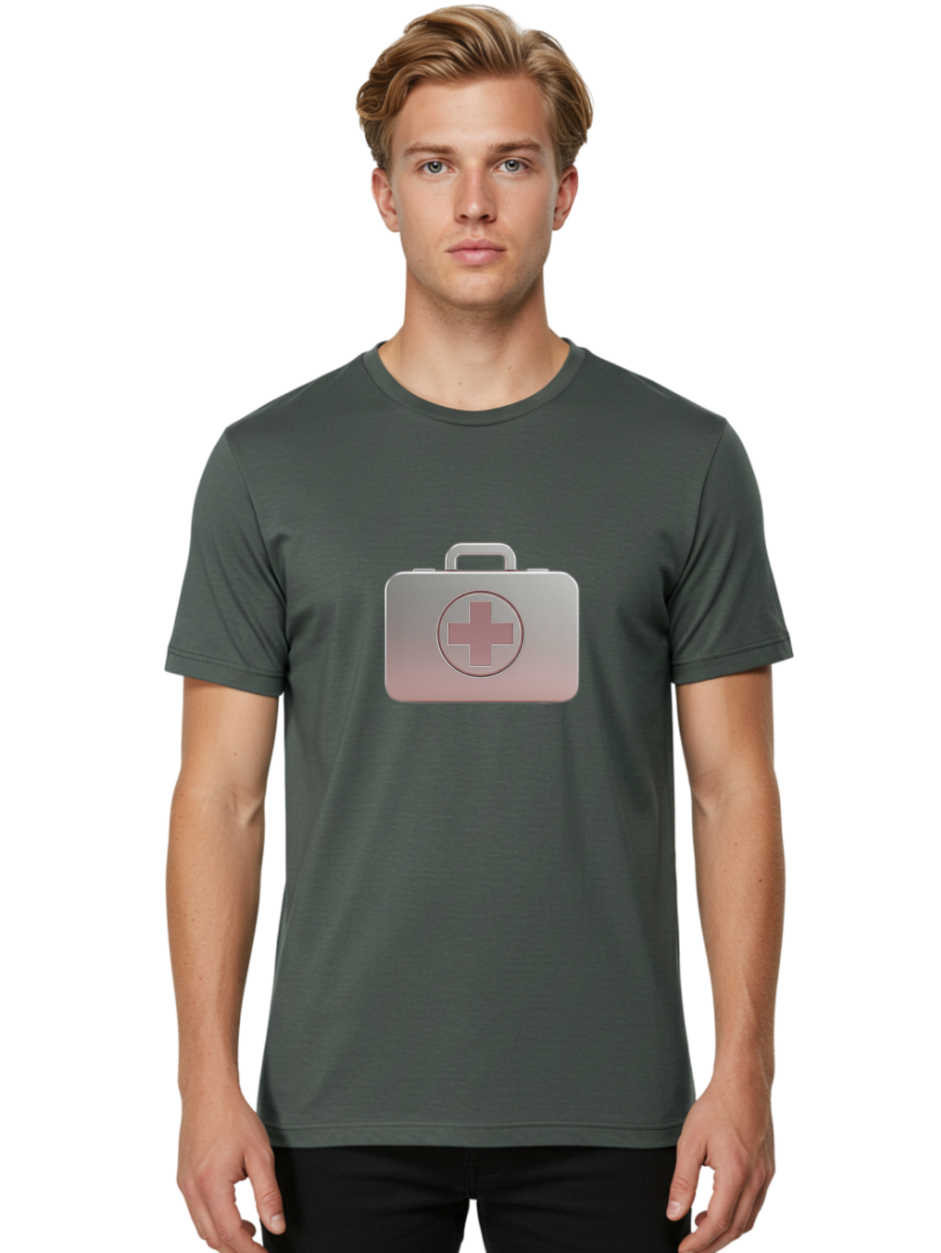 First-Aid-Kit-11 Men'S Graphic Tee, 100% Cotton, Comfortable Casual Summer Wear, Machine Washable, First Aid Kit, Medical Cross, Healthcare Symbol, Emergency Preparedness, Medical Supplies, Health And Wellness, Safety Kit Baa674