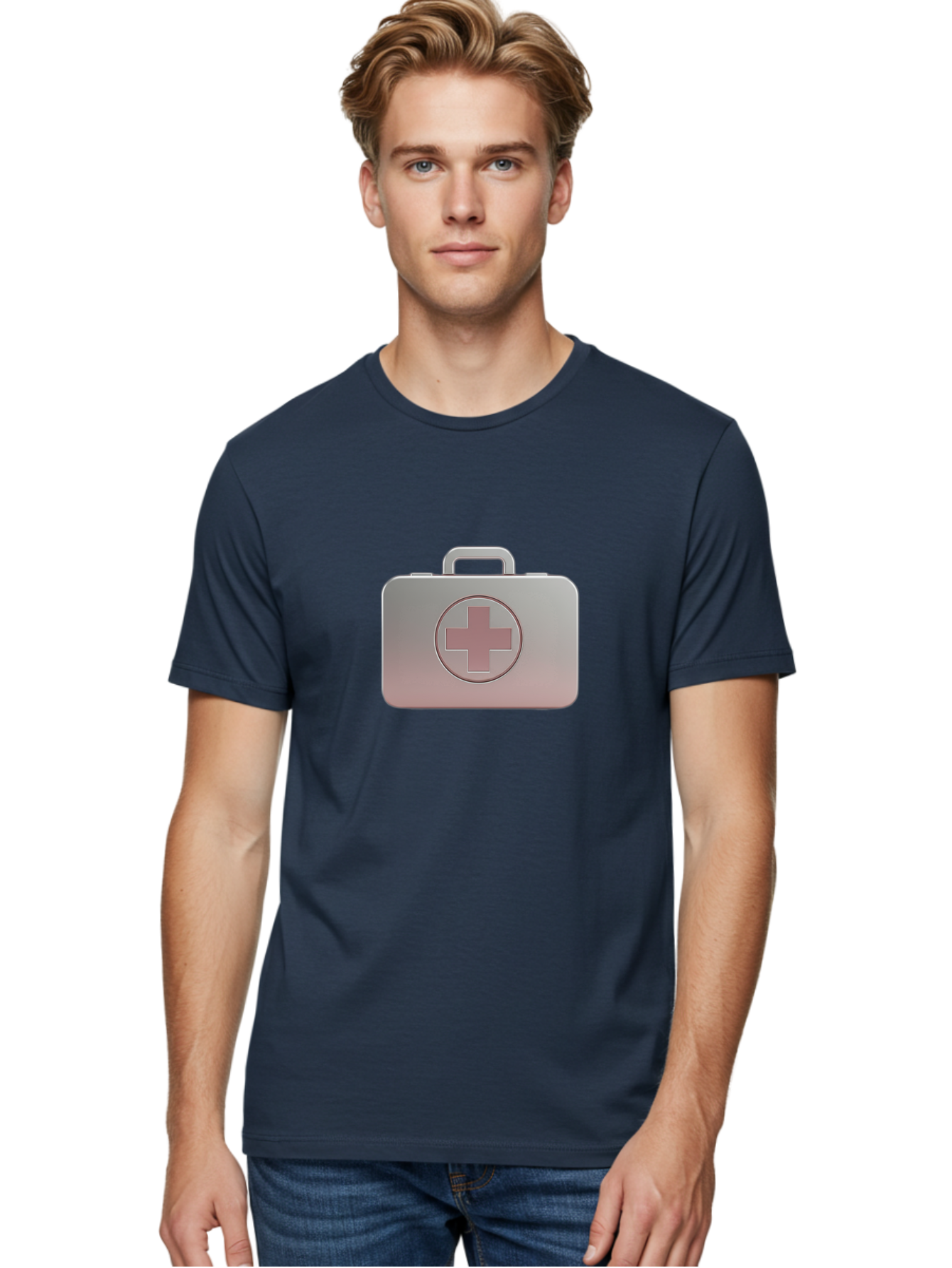 First-Aid-Kit-11 Men'S Graphic Tee, 100% Cotton, Comfortable Casual Summer Wear, Machine Washable, First Aid Kit, Medical Cross, Healthcare Symbol, Emergency Preparedness, Medical Supplies, Health And Wellness, Safety Kit Baa674