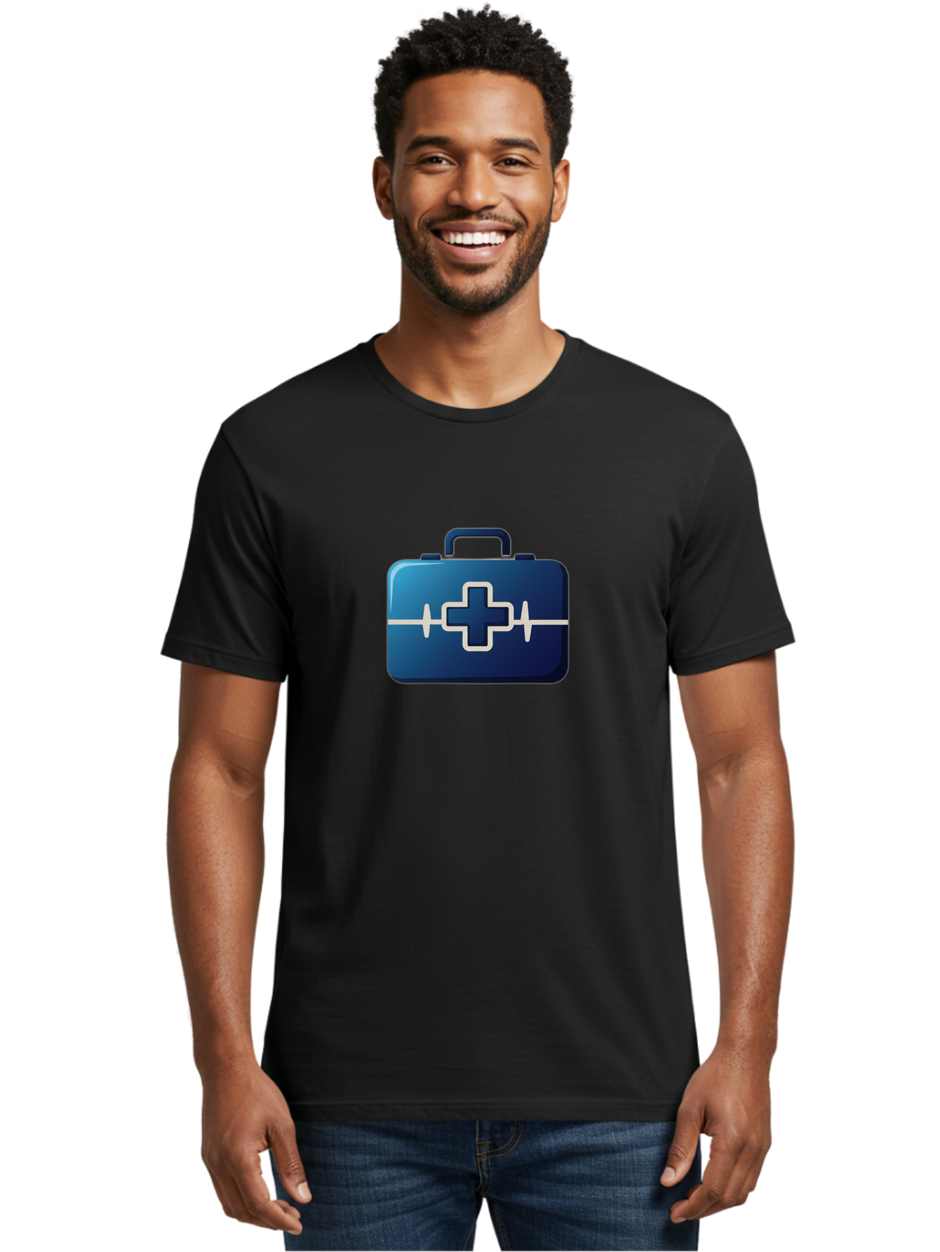 First-Aid-Kit-12 Men'S Graphic Tee, 100% Cotton, Comfortable Casual Summer Wear, Machine Washable, First Aid Kit, Medical Cross, Health Care, Emergency Kit, Medical Supplies, Health Symbol, Medical Aid, Heartbeat Baa675