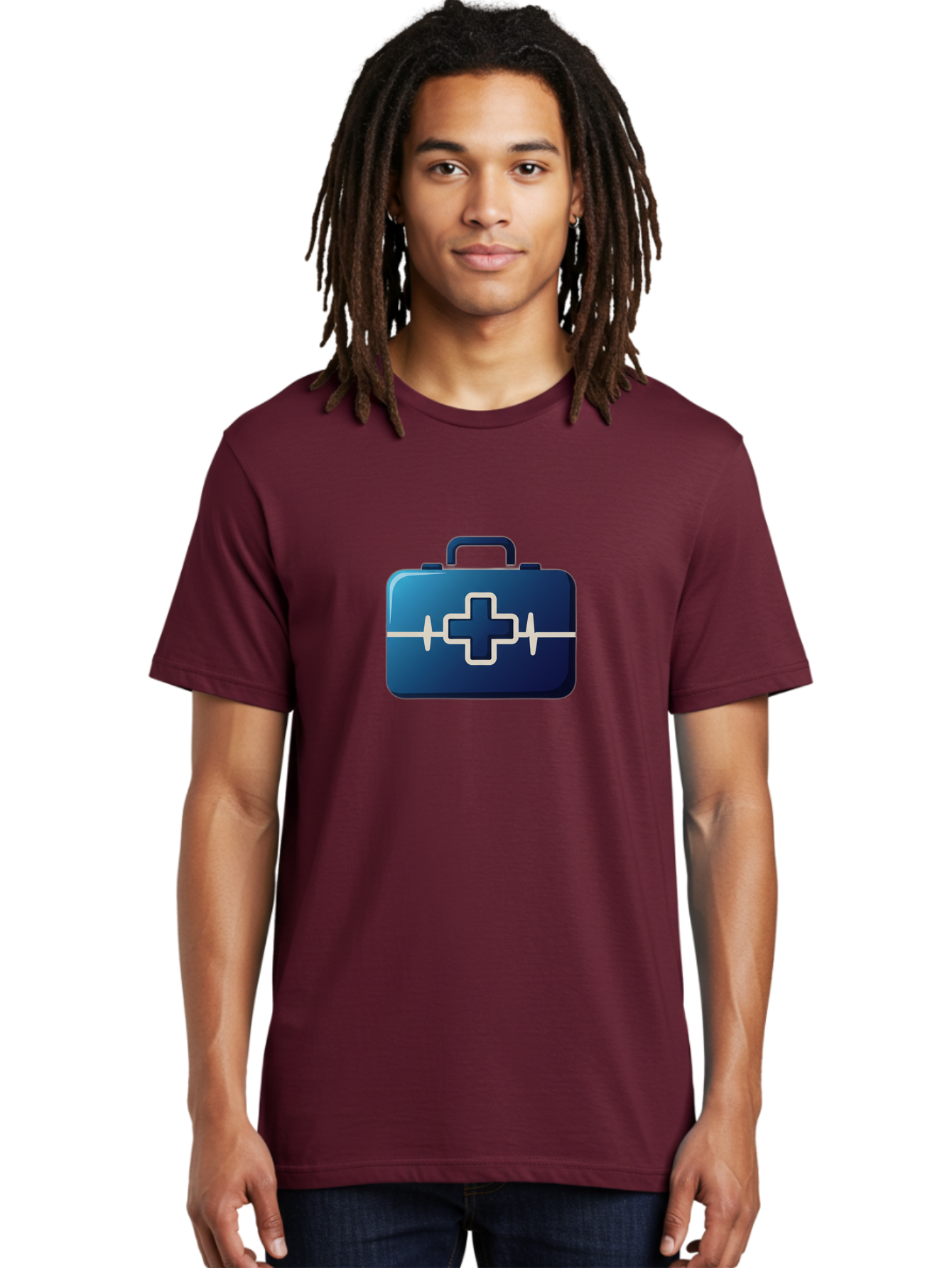 First-Aid-Kit-12 Men'S Graphic Tee, 100% Cotton, Comfortable Casual Summer Wear, Machine Washable, First Aid Kit, Medical Cross, Health Care, Emergency Kit, Medical Supplies, Health Symbol, Medical Aid, Heartbeat Baa675