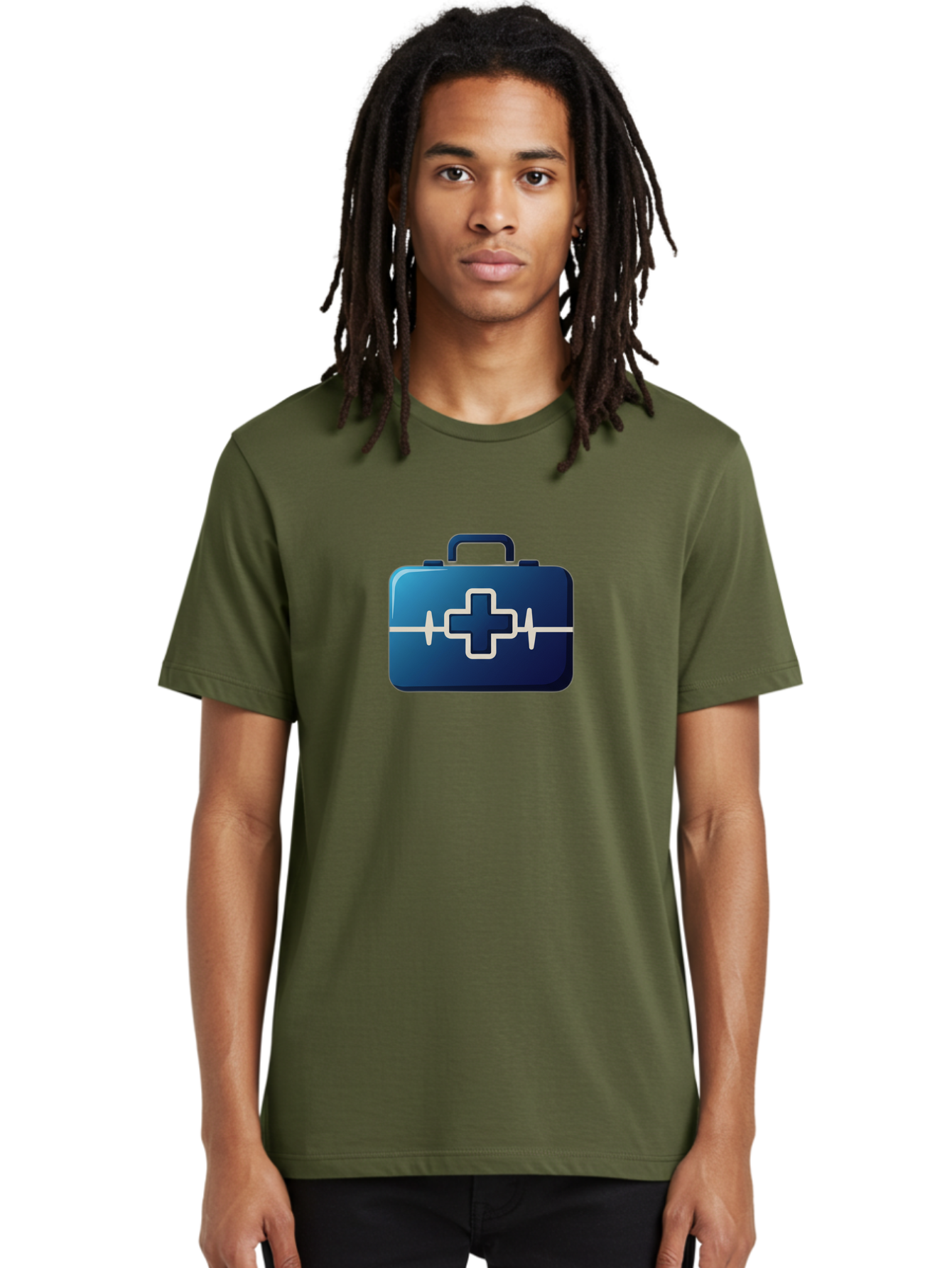 First-Aid-Kit-12 Men'S Graphic Tee, 100% Cotton, Comfortable Casual Summer Wear, Machine Washable, First Aid Kit, Medical Cross, Health Care, Emergency Kit, Medical Supplies, Health Symbol, Medical Aid, Heartbeat Baa675