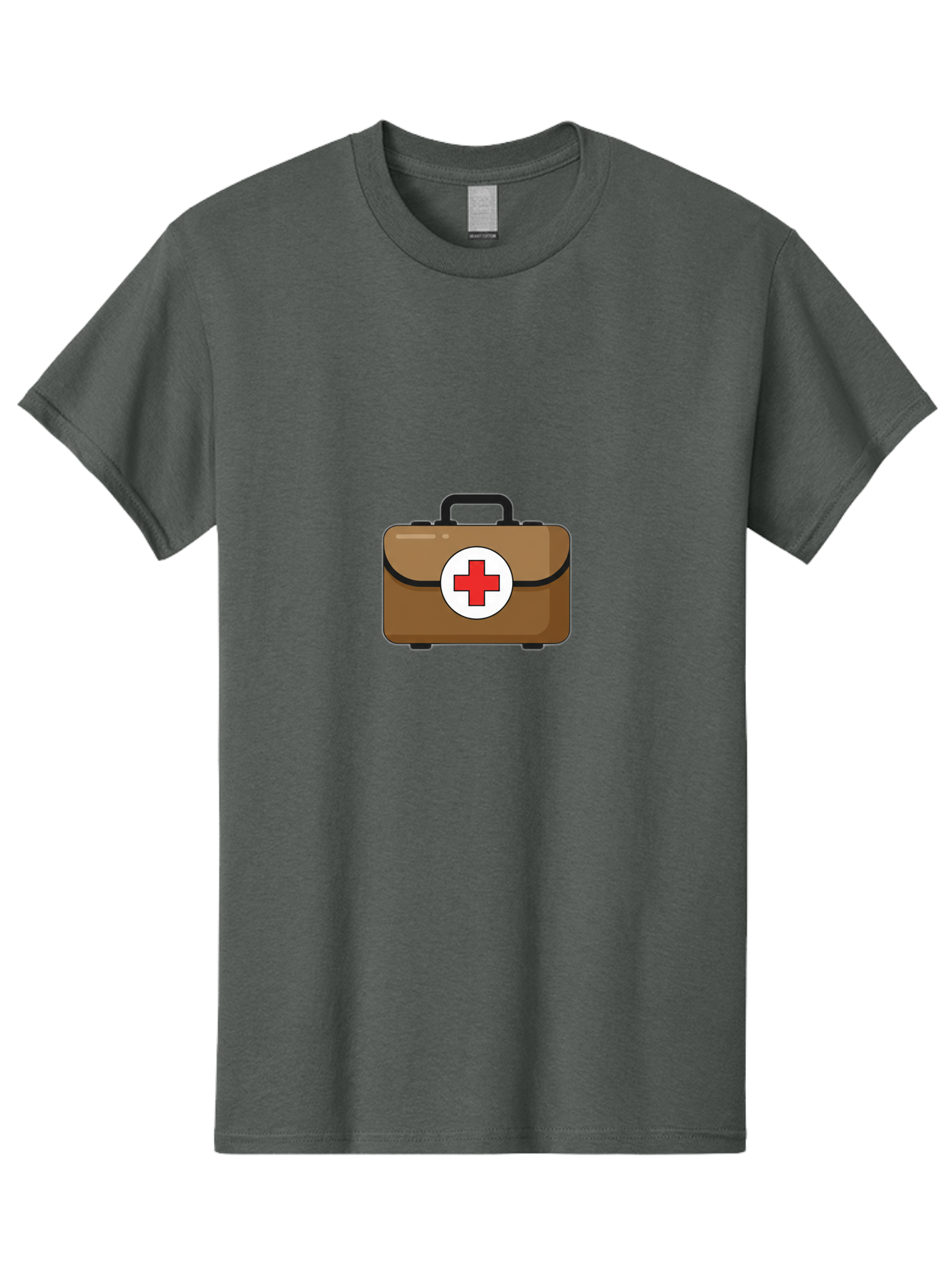 First-Aid-Kit-2 Men'S Graphic Tee, 100% Cotton, Comfortable Casual Summer Wear, Machine Washable, Brown First Aid Kit, Red Cross Symbol, Medical Supplies, Emergency Preparedness, Health And Wellness, Medical Care Baa676