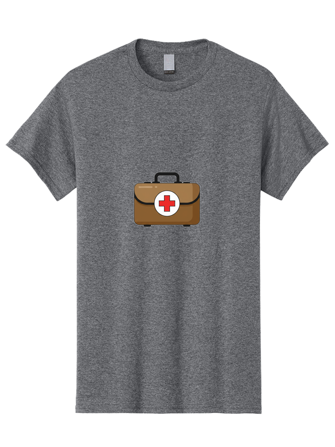 First-Aid-Kit-2 Men'S Graphic Tee, 100% Cotton, Comfortable Casual Summer Wear, Machine Washable, Brown First Aid Kit, Red Cross Symbol, Medical Supplies, Emergency Preparedness, Health And Wellness, Medical Care Baa676