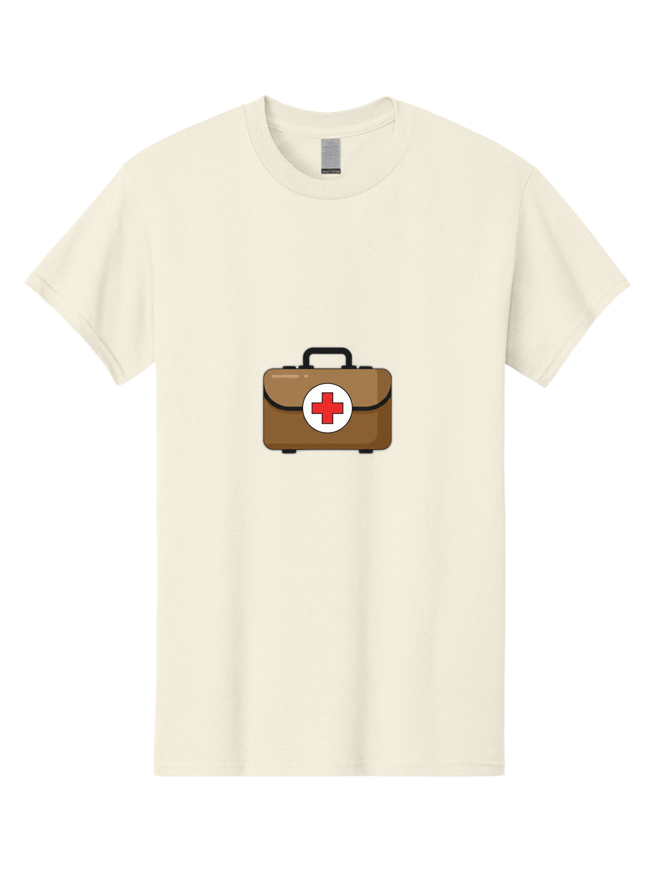 First-Aid-Kit-2 Men'S Graphic Tee, 100% Cotton, Comfortable Casual Summer Wear, Machine Washable, Brown First Aid Kit, Red Cross Symbol, Medical Supplies, Emergency Preparedness, Health And Wellness, Medical Care Baa676