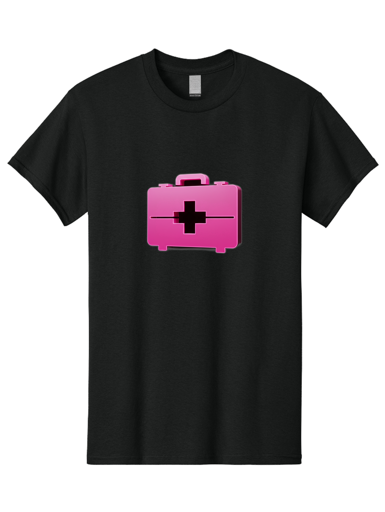First-Aid-Kit-5 Men'S Graphic Tee, 100% Cotton, Comfortable Casual Summer Wear, Machine Washable, Pink First Aid Kit, Medical Supplies, Health Care, Emergency Kit, Black Cross Symbol, Medical Emergency, First Aid Supplies Baa679