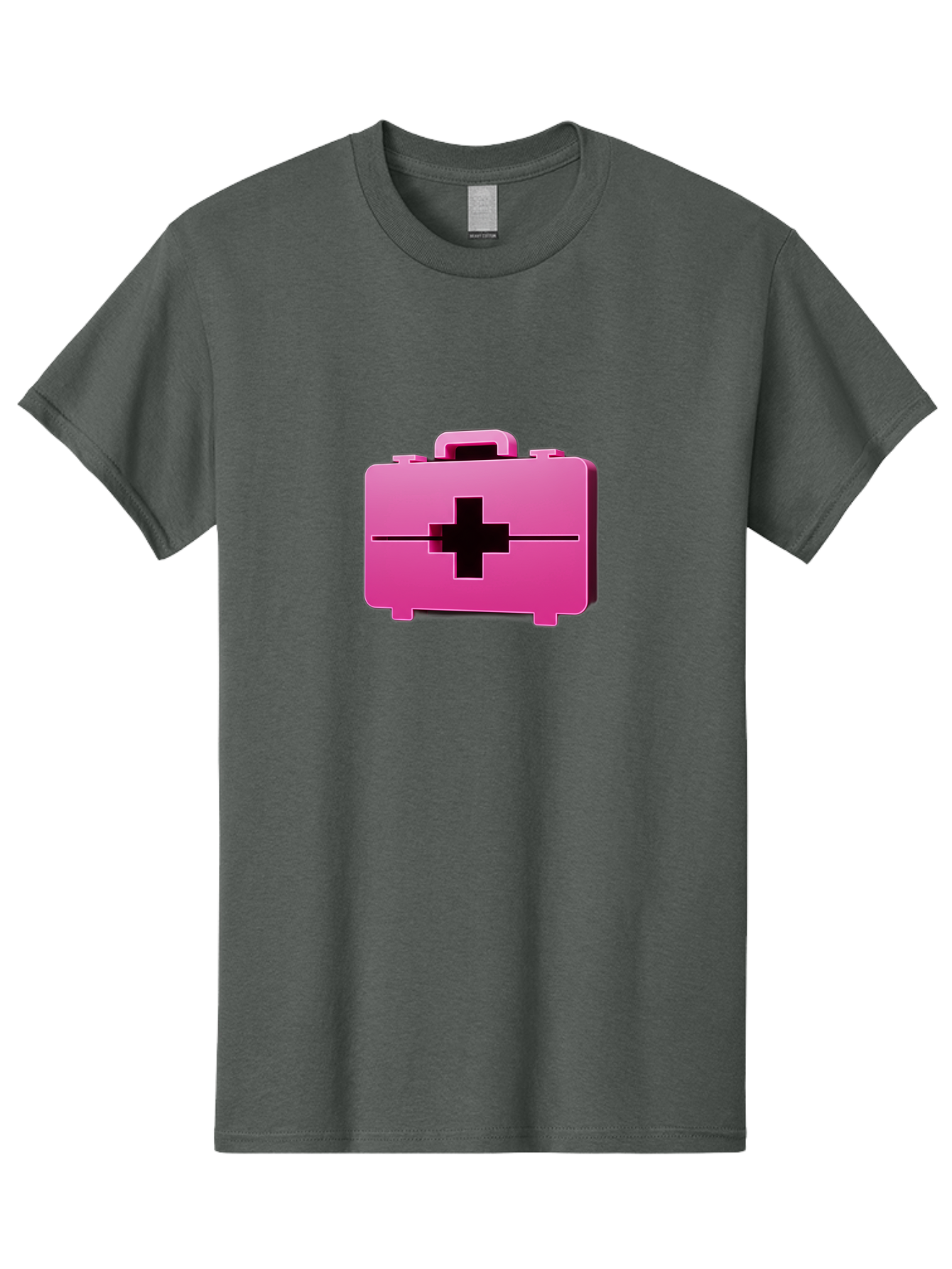 First-Aid-Kit-5 Men'S Graphic Tee, 100% Cotton, Comfortable Casual Summer Wear, Machine Washable, Pink First Aid Kit, Medical Supplies, Health Care, Emergency Kit, Black Cross Symbol, Medical Emergency, First Aid Supplies Baa679