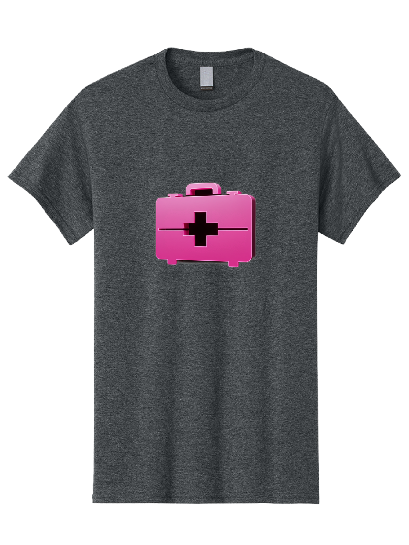 First-Aid-Kit-5 Men'S Graphic Tee, 100% Cotton, Comfortable Casual Summer Wear, Machine Washable, Pink First Aid Kit, Medical Supplies, Health Care, Emergency Kit, Black Cross Symbol, Medical Emergency, First Aid Supplies Baa679