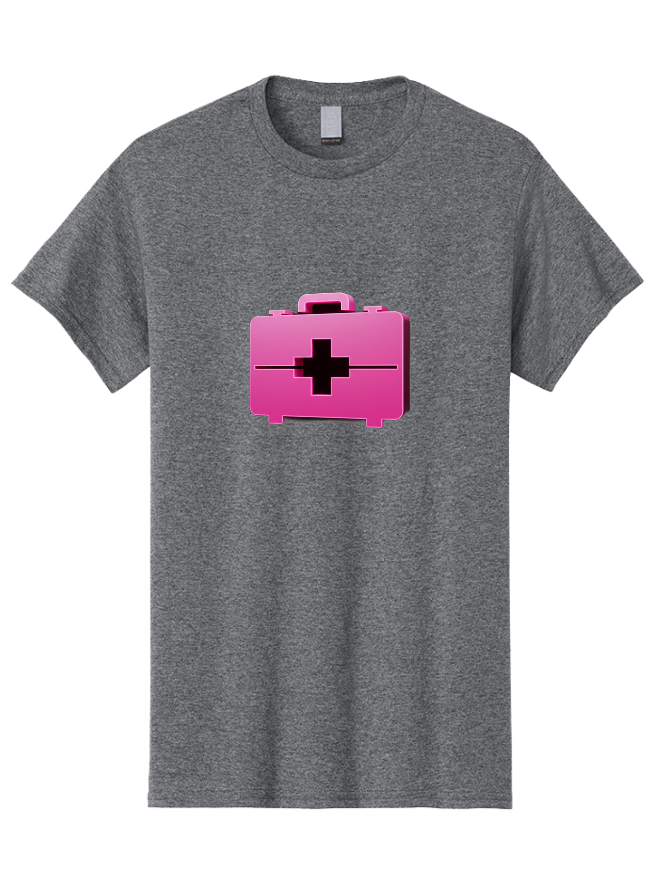 First-Aid-Kit-5 Men'S Graphic Tee, 100% Cotton, Comfortable Casual Summer Wear, Machine Washable, Pink First Aid Kit, Medical Supplies, Health Care, Emergency Kit, Black Cross Symbol, Medical Emergency, First Aid Supplies Baa679