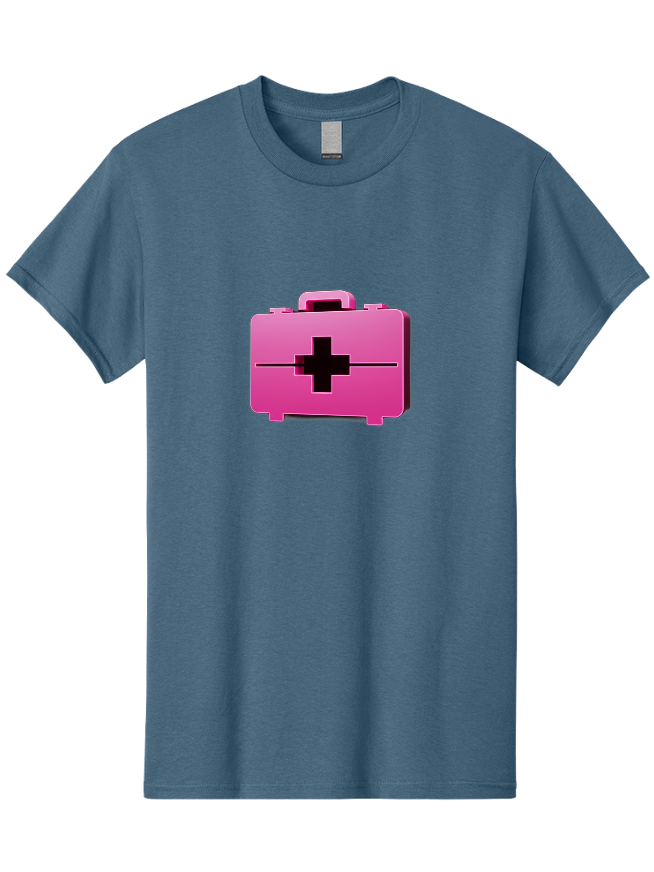 First-Aid-Kit-5 Men'S Graphic Tee, 100% Cotton, Comfortable Casual Summer Wear, Machine Washable, Pink First Aid Kit, Medical Supplies, Health Care, Emergency Kit, Black Cross Symbol, Medical Emergency, First Aid Supplies Baa679