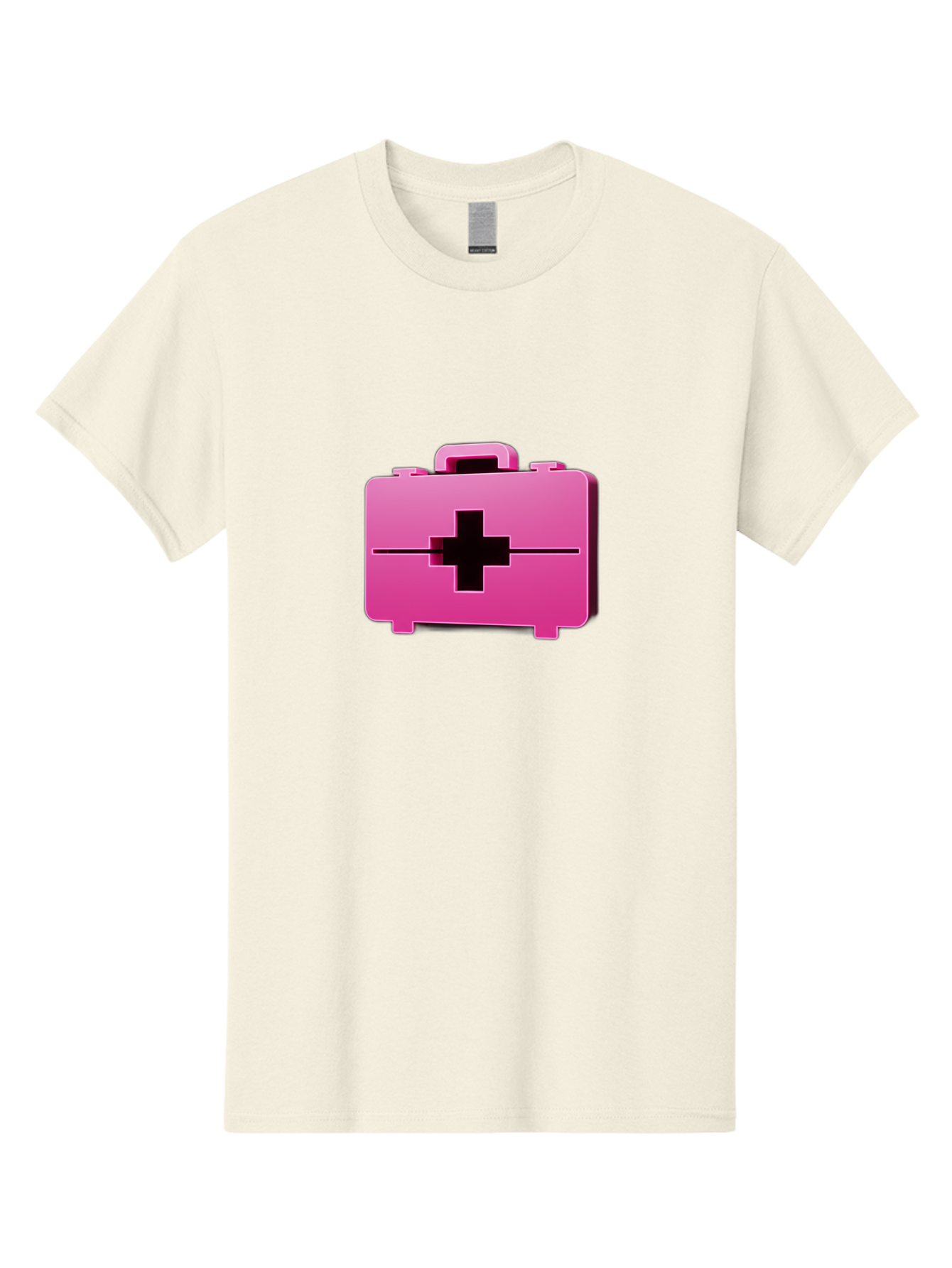 First-Aid-Kit-5 Men'S Graphic Tee, 100% Cotton, Comfortable Casual Summer Wear, Machine Washable, Pink First Aid Kit, Medical Supplies, Health Care, Emergency Kit, Black Cross Symbol, Medical Emergency, First Aid Supplies Baa679