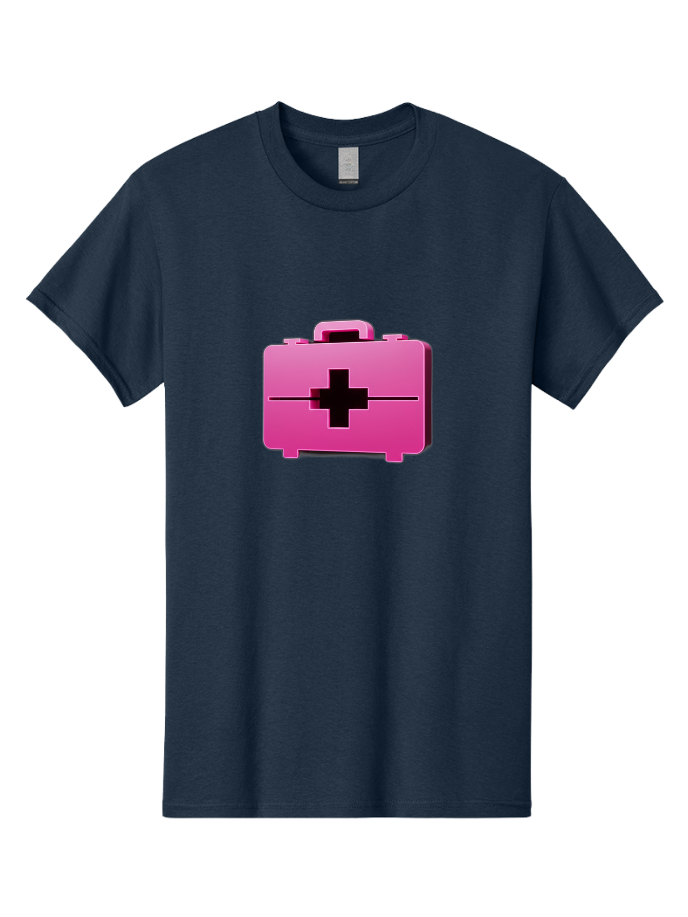 First-Aid-Kit-5 Men'S Graphic Tee, 100% Cotton, Comfortable Casual Summer Wear, Machine Washable, Pink First Aid Kit, Medical Supplies, Health Care, Emergency Kit, Black Cross Symbol, Medical Emergency, First Aid Supplies Baa679
