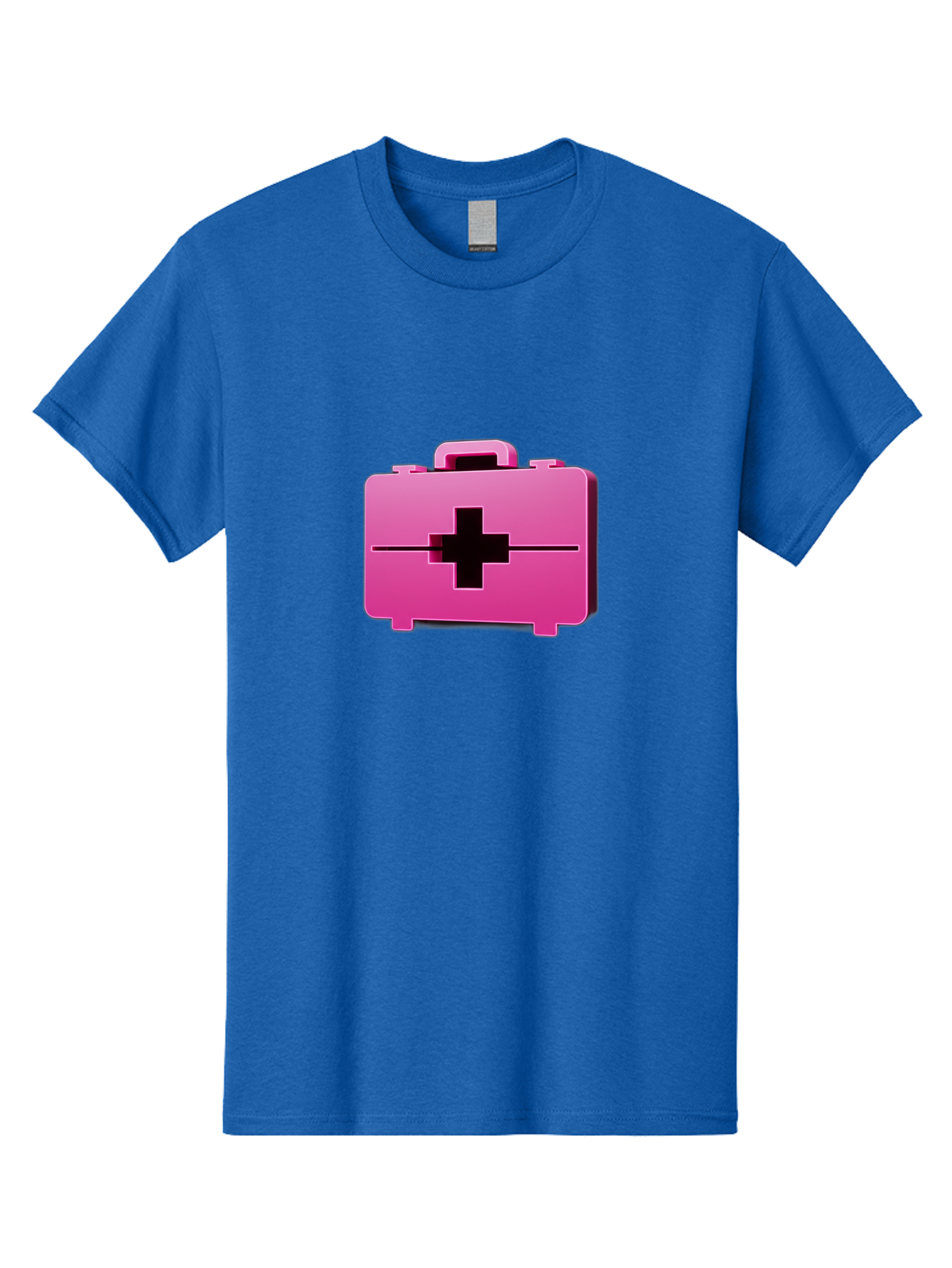 First-Aid-Kit-5 Men'S Graphic Tee, 100% Cotton, Comfortable Casual Summer Wear, Machine Washable, Pink First Aid Kit, Medical Supplies, Health Care, Emergency Kit, Black Cross Symbol, Medical Emergency, First Aid Supplies Baa679