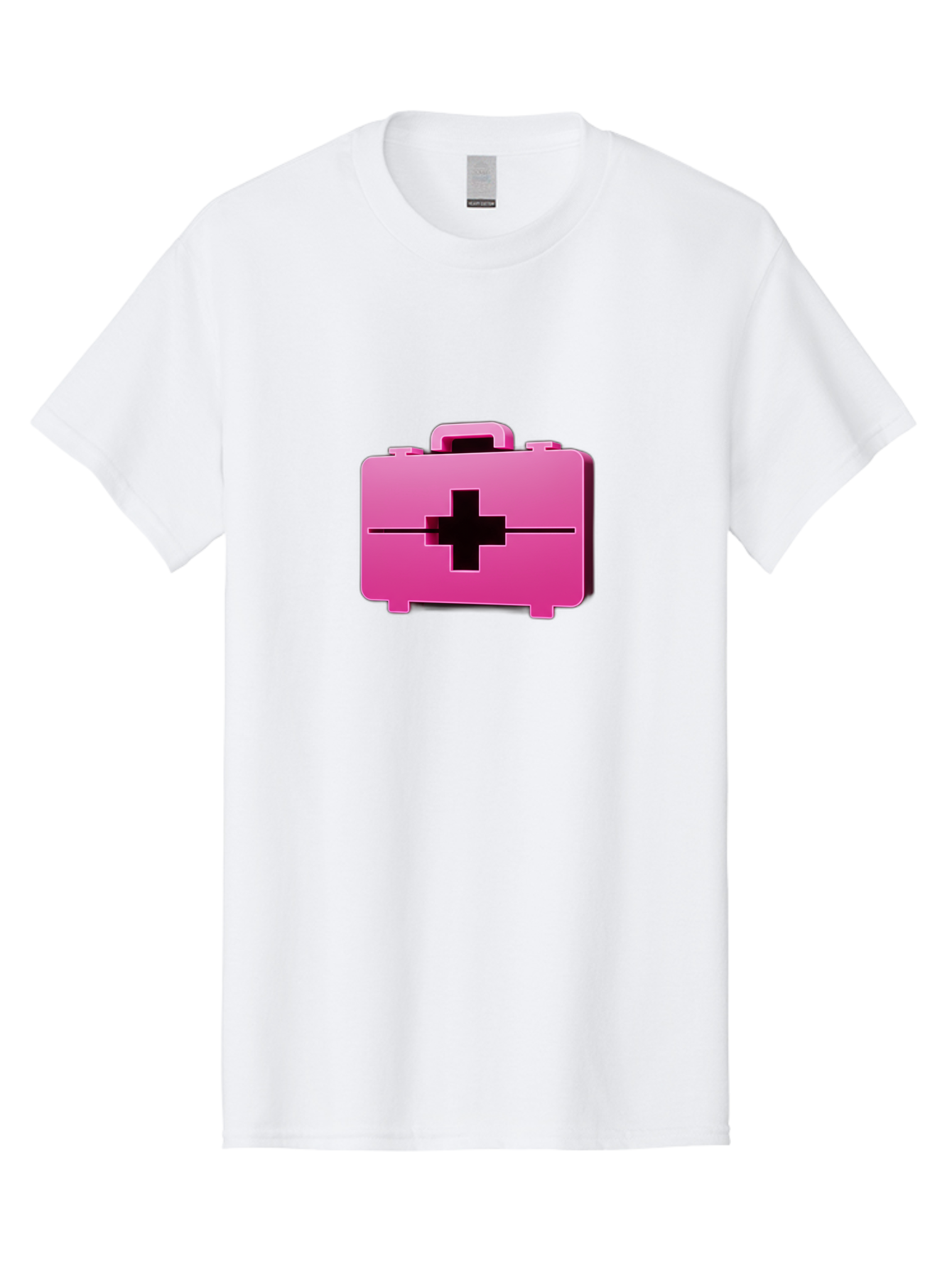 First-Aid-Kit-5 Men'S Graphic Tee, 100% Cotton, Comfortable Casual Summer Wear, Machine Washable, Pink First Aid Kit, Medical Supplies, Health Care, Emergency Kit, Black Cross Symbol, Medical Emergency, First Aid Supplies Baa679