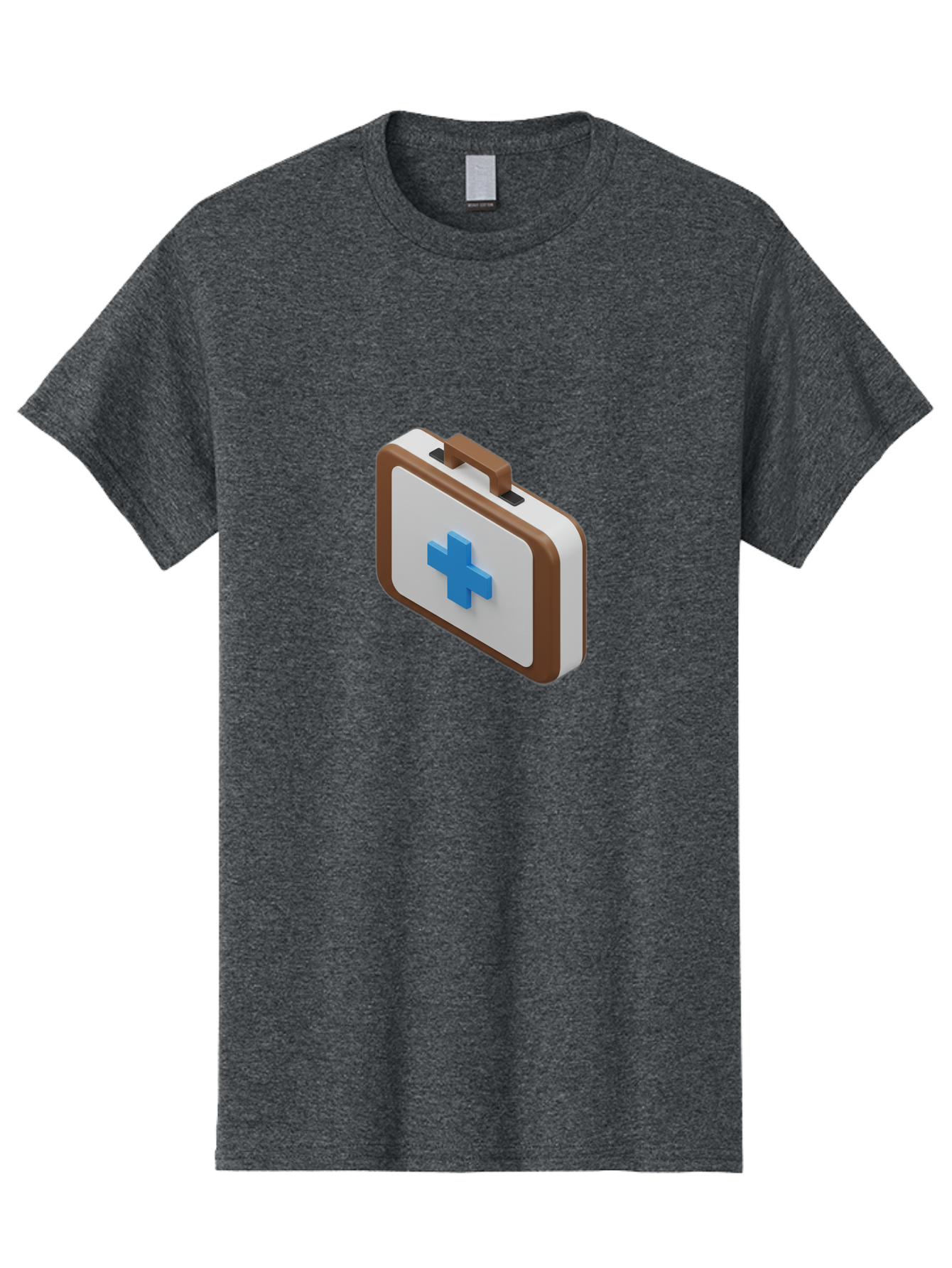 First-Aid-Kit-7 Men'S Graphic Tee, 100% Cotton, Comfortable Casual Summer Wear, Machine Washable, First Aid Kit, Medical Supplies, Health Care, Emergency Preparedness, Blue Cross Symbol, Brown Handle, White Case, Medical Emergency, Baa681