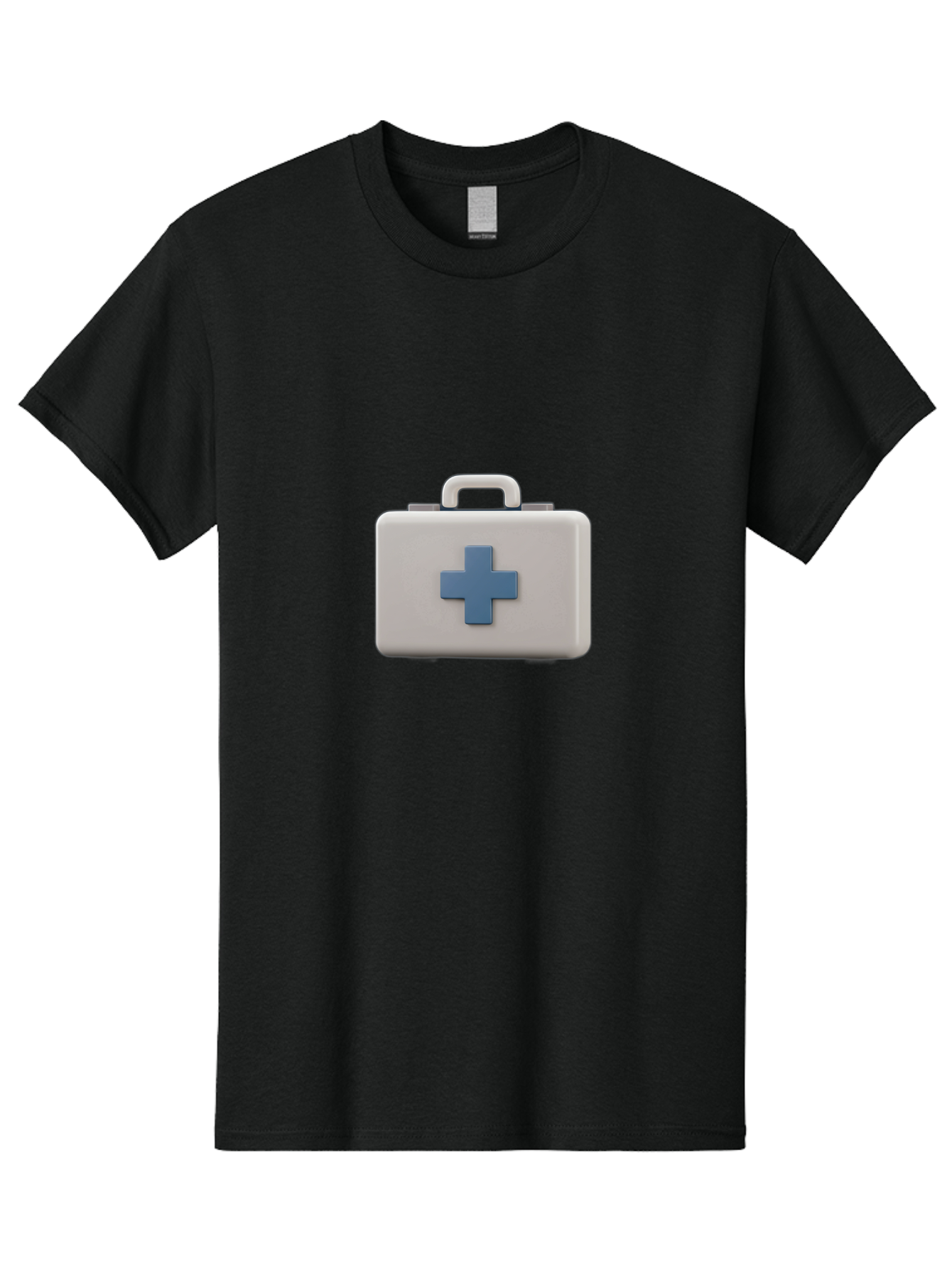 First-Aid-Kit-8 Men'S Graphic Tee, 100% Cotton, Comfortable Casual Summer Wear, Machine Washable, First Aid Kit, Medical Box, Health Care, Emergency Response, Medical Supplies, Blue Cross Symbol, Rectangular Box, Handle On Top Baa682