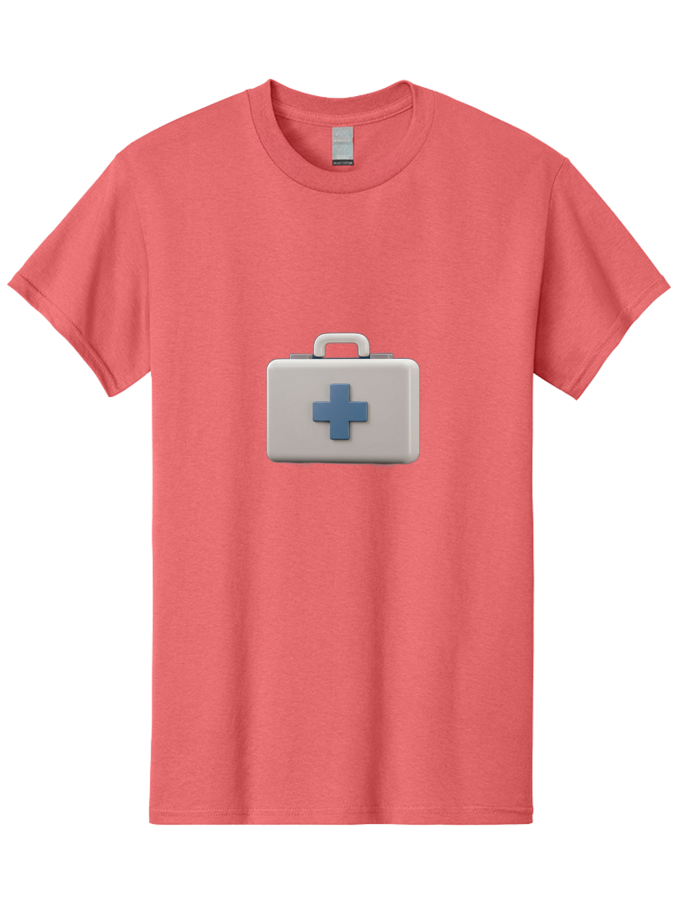 First-Aid-Kit-8 Men'S Graphic Tee, 100% Cotton, Comfortable Casual Summer Wear, Machine Washable, First Aid Kit, Medical Box, Health Care, Emergency Response, Medical Supplies, Blue Cross Symbol, Rectangular Box, Handle On Top Baa682