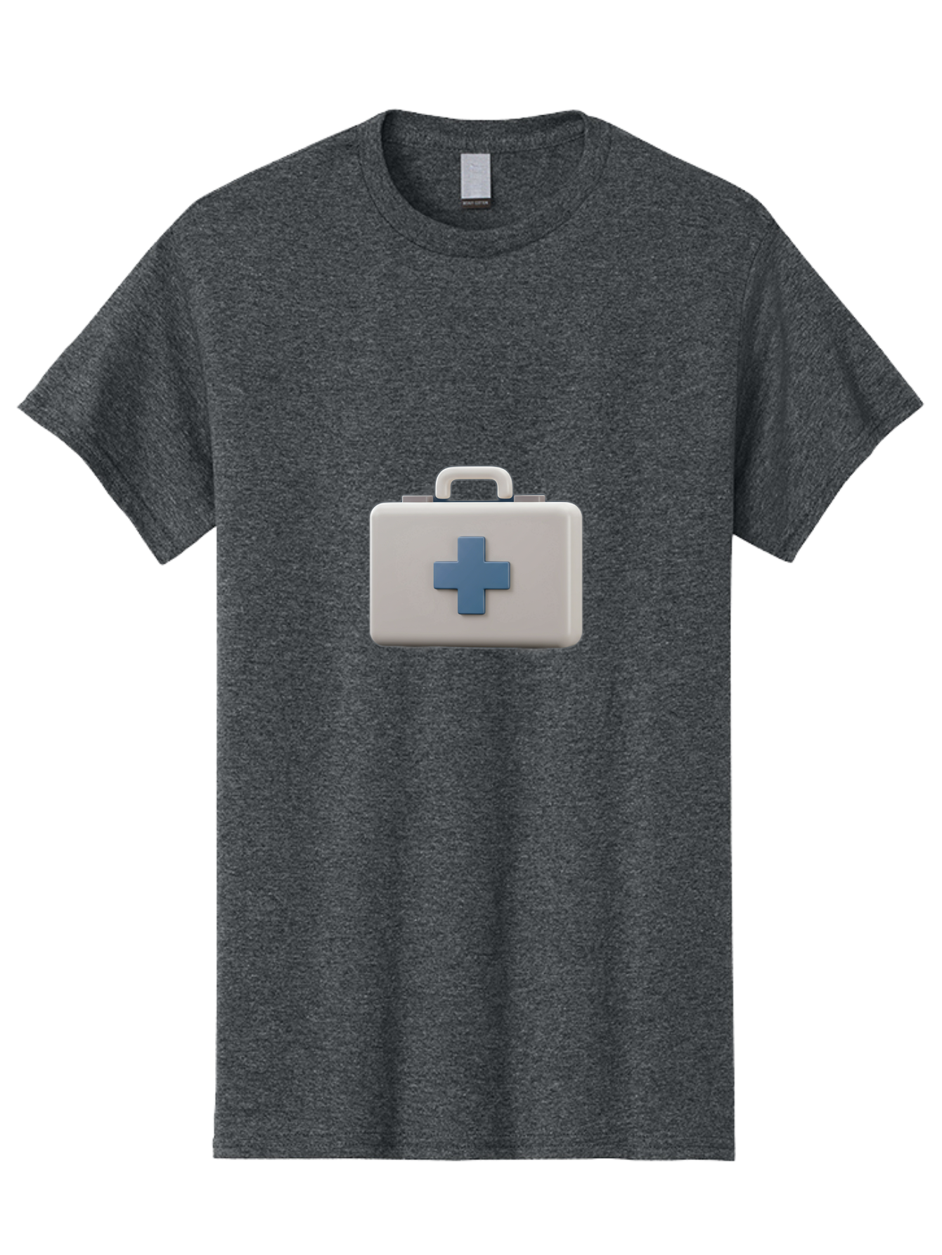 First-Aid-Kit-8 Men'S Graphic Tee, 100% Cotton, Comfortable Casual Summer Wear, Machine Washable, First Aid Kit, Medical Box, Health Care, Emergency Response, Medical Supplies, Blue Cross Symbol, Rectangular Box, Handle On Top Baa682