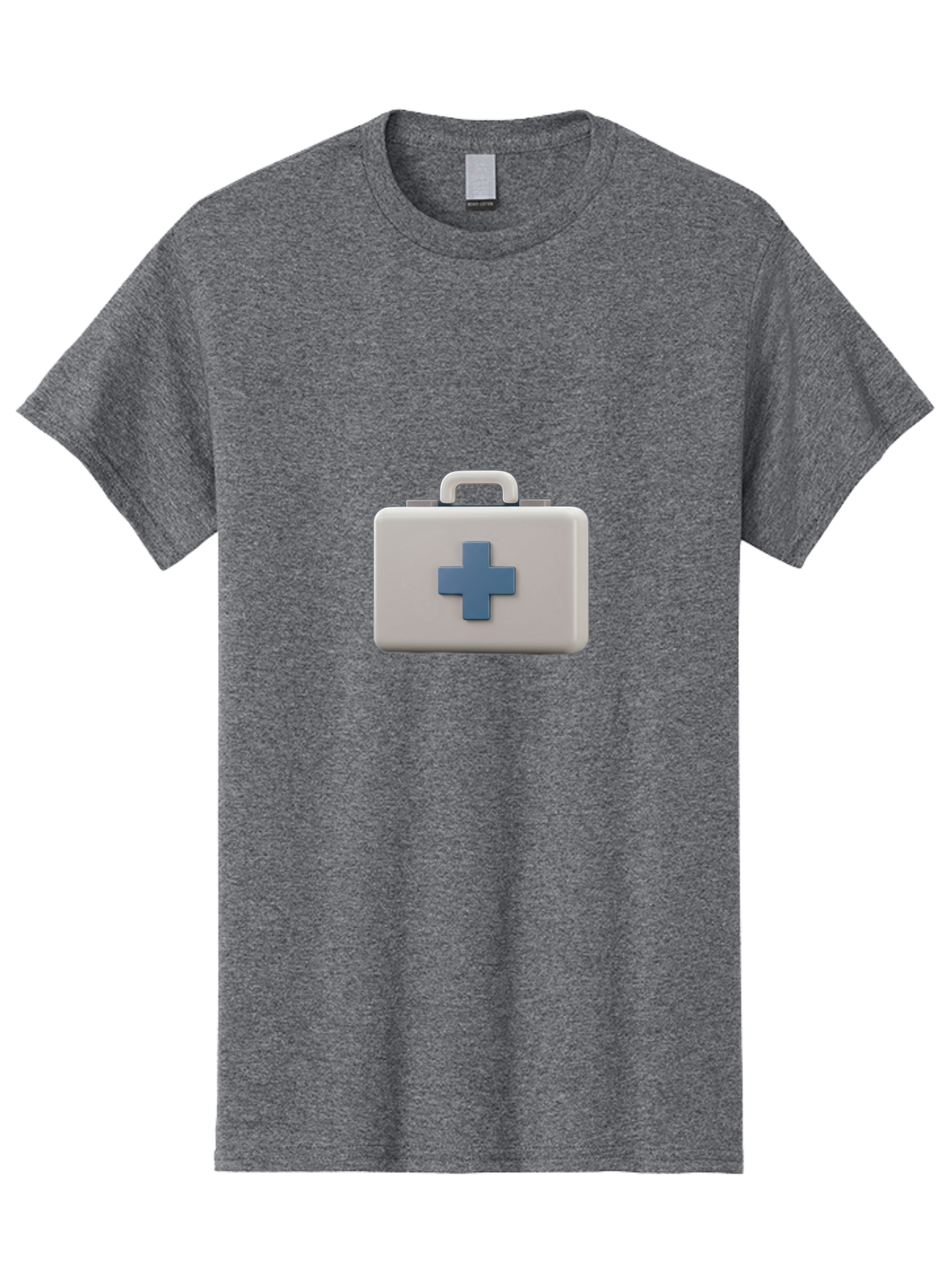 First-Aid-Kit-8 Men'S Graphic Tee, 100% Cotton, Comfortable Casual Summer Wear, Machine Washable, First Aid Kit, Medical Box, Health Care, Emergency Response, Medical Supplies, Blue Cross Symbol, Rectangular Box, Handle On Top Baa682