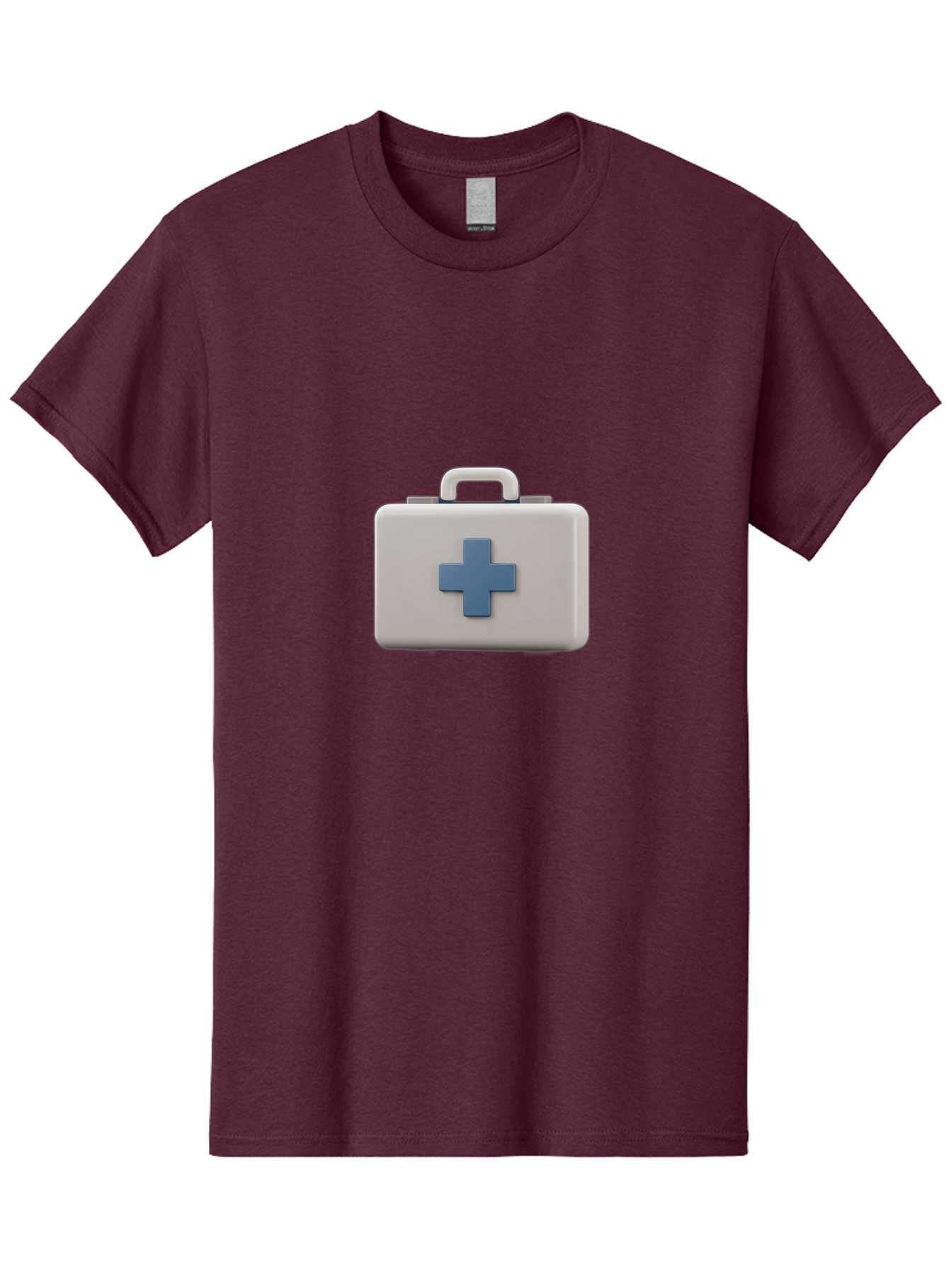 First-Aid-Kit-8 Men'S Graphic Tee, 100% Cotton, Comfortable Casual Summer Wear, Machine Washable, First Aid Kit, Medical Box, Health Care, Emergency Response, Medical Supplies, Blue Cross Symbol, Rectangular Box, Handle On Top Baa682