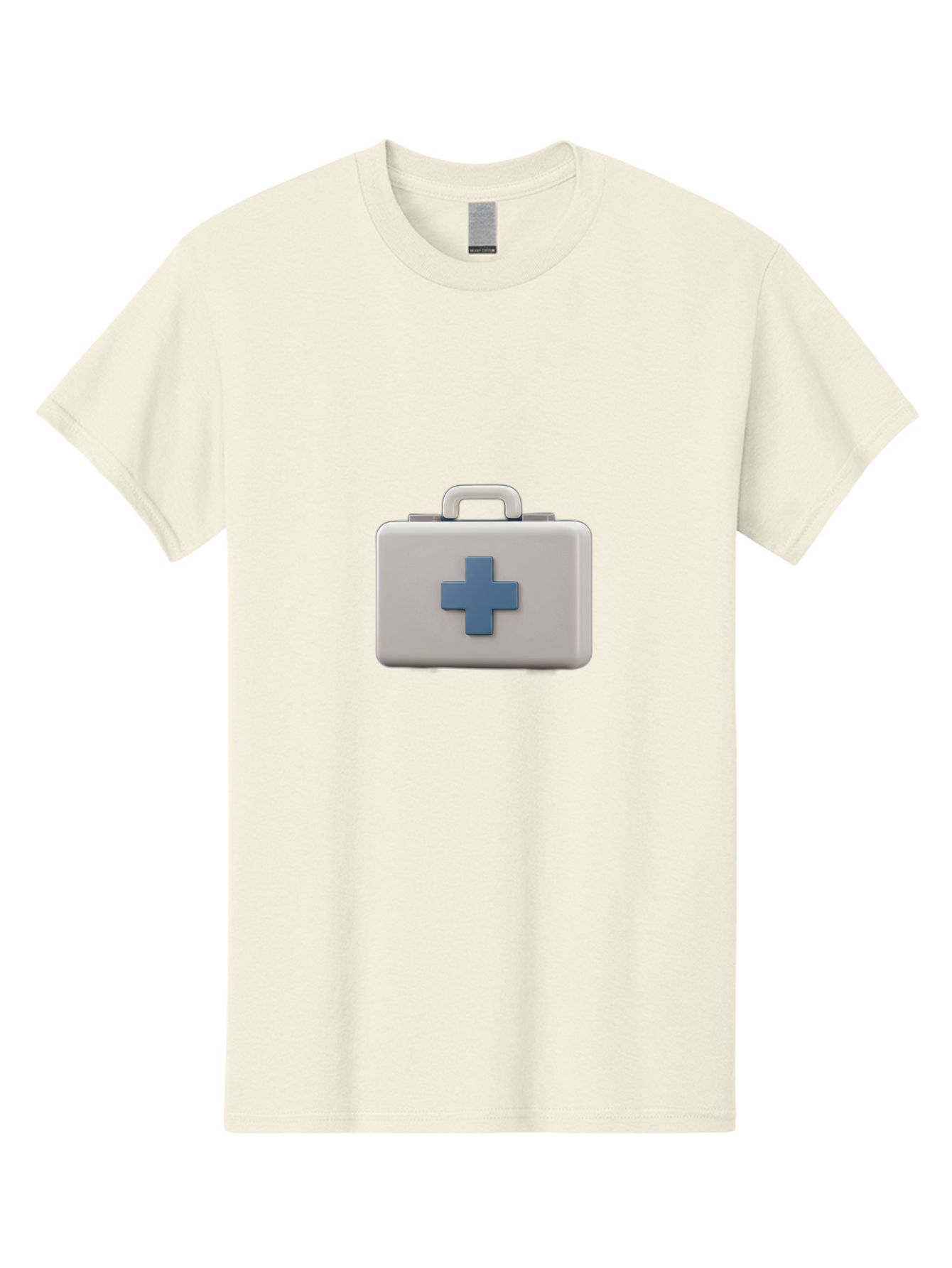 First-Aid-Kit-8 Men'S Graphic Tee, 100% Cotton, Comfortable Casual Summer Wear, Machine Washable, First Aid Kit, Medical Box, Health Care, Emergency Response, Medical Supplies, Blue Cross Symbol, Rectangular Box, Handle On Top Baa682
