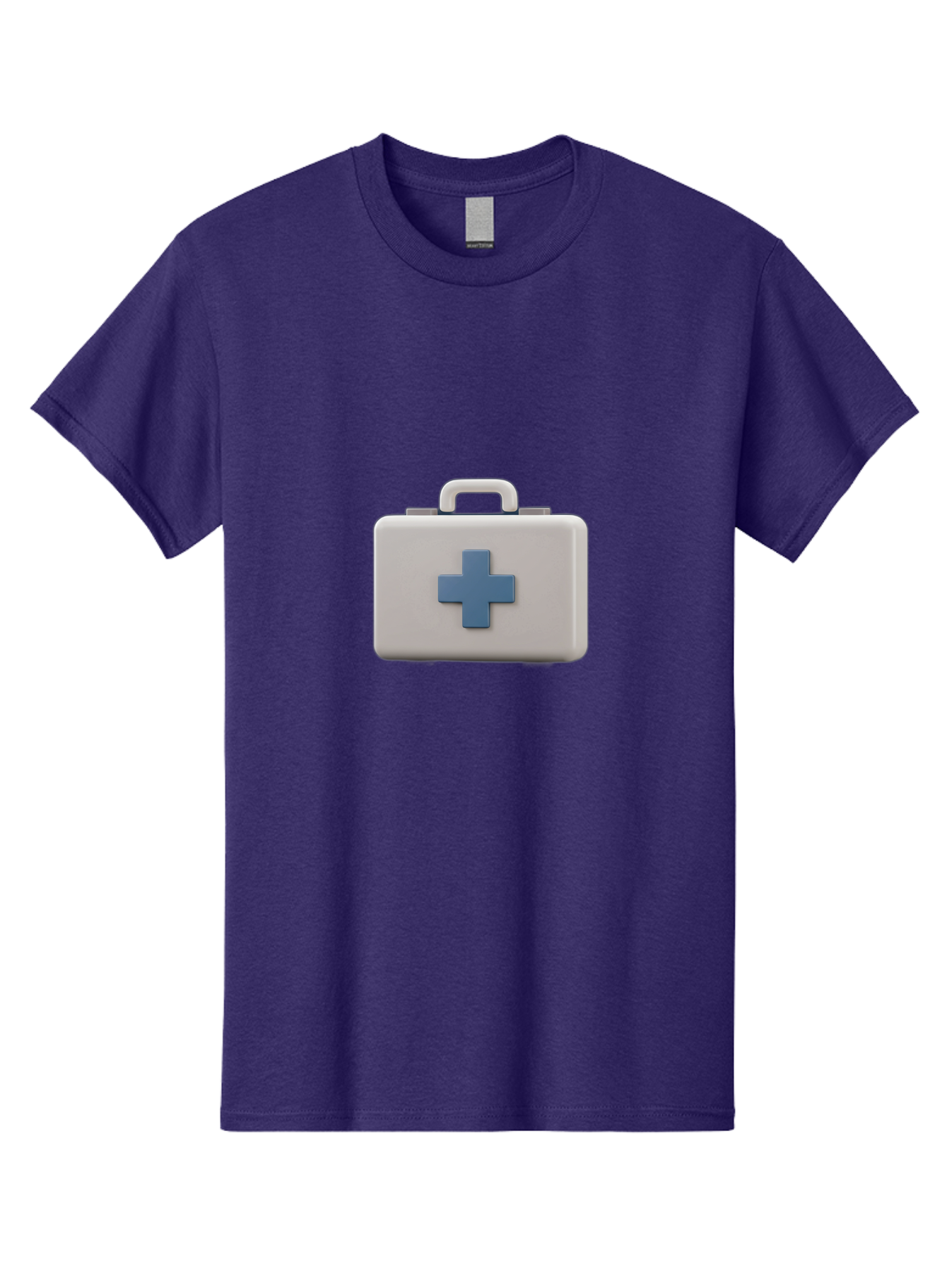 First-Aid-Kit-8 Men'S Graphic Tee, 100% Cotton, Comfortable Casual Summer Wear, Machine Washable, First Aid Kit, Medical Box, Health Care, Emergency Response, Medical Supplies, Blue Cross Symbol, Rectangular Box, Handle On Top Baa682