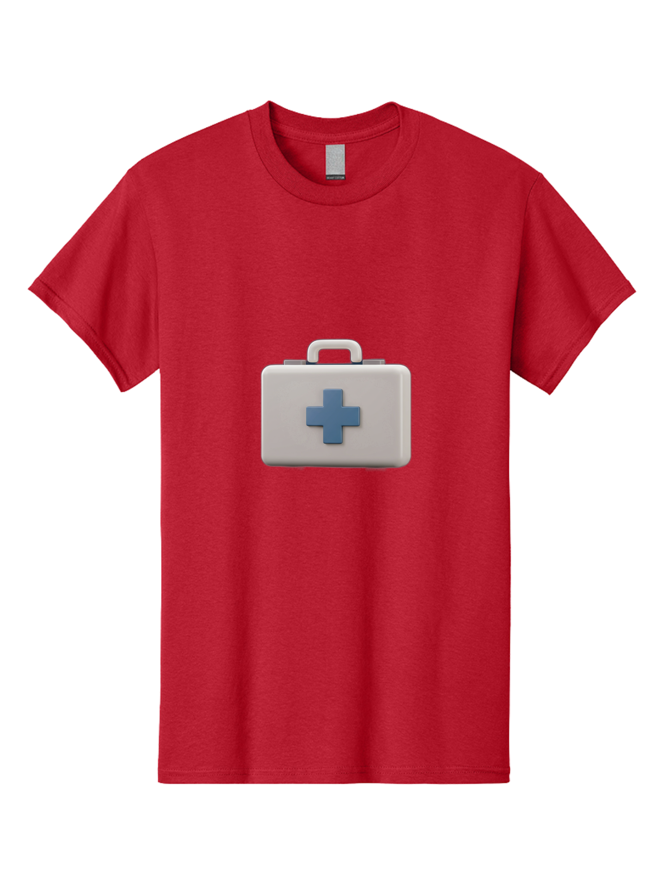 First-Aid-Kit-8 Men'S Graphic Tee, 100% Cotton, Comfortable Casual Summer Wear, Machine Washable, First Aid Kit, Medical Box, Health Care, Emergency Response, Medical Supplies, Blue Cross Symbol, Rectangular Box, Handle On Top Baa682