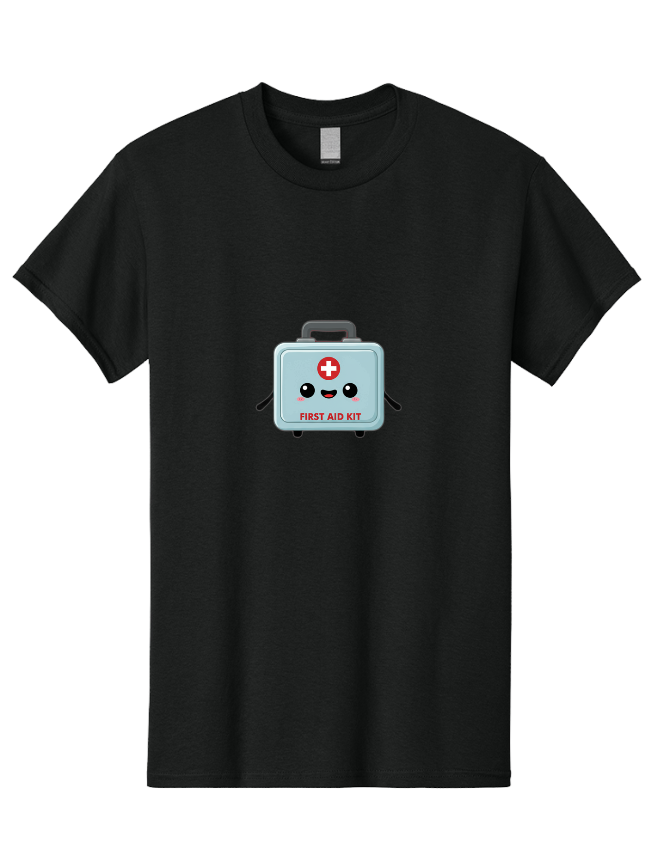 First-Aid-Kit Men'S Graphic Tee, 100% Cotton, Comfortable Casual Summer Wear, Machine Washable, Cartoon First Aid Kit, Cute Character Design, Red Cross Symbol, Medical Kit, Emergency Response, Health And Safety, First Aid Supplies, Baa685