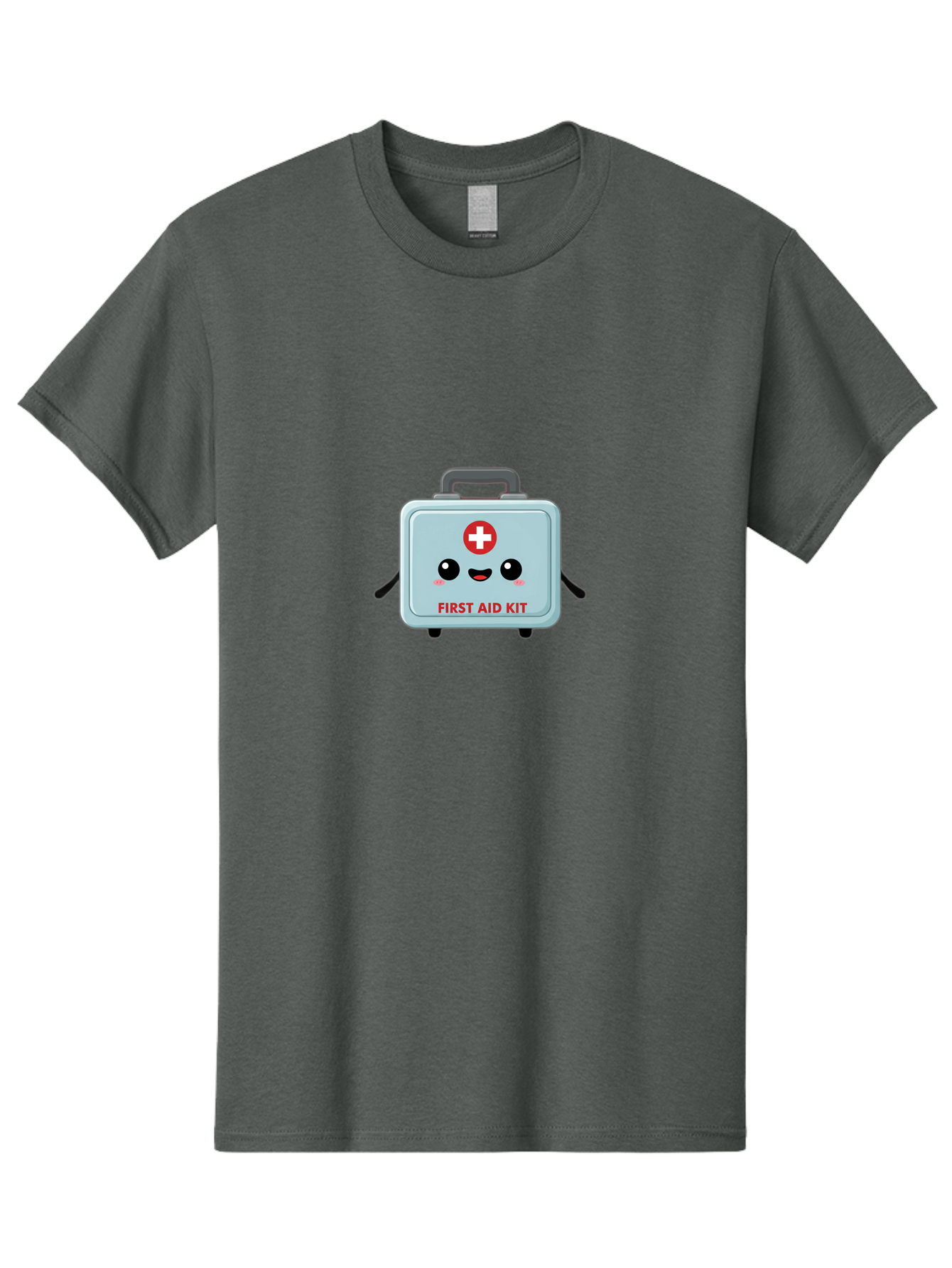 First-Aid-Kit Men'S Graphic Tee, 100% Cotton, Comfortable Casual Summer Wear, Machine Washable, Cartoon First Aid Kit, Cute Character Design, Red Cross Symbol, Medical Kit, Emergency Response, Health And Safety, First Aid Supplies, Baa685