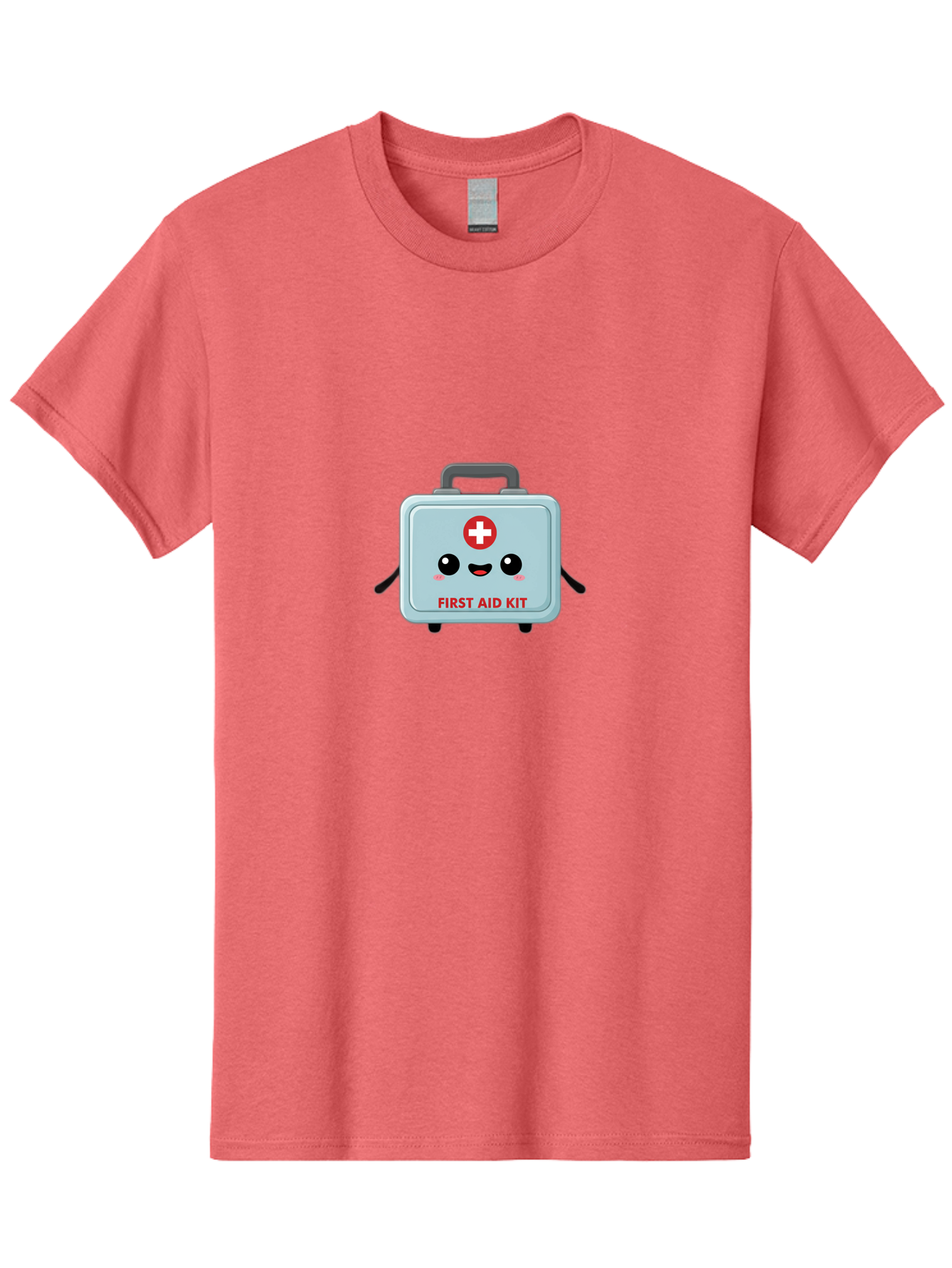 First-Aid-Kit Men'S Graphic Tee, 100% Cotton, Comfortable Casual Summer Wear, Machine Washable, Cartoon First Aid Kit, Cute Character Design, Red Cross Symbol, Medical Kit, Emergency Response, Health And Safety, First Aid Supplies, Baa685