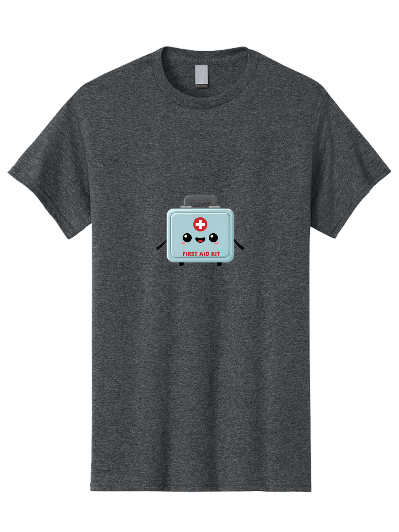 First-Aid-Kit Men'S Graphic Tee, 100% Cotton, Comfortable Casual Summer Wear, Machine Washable, Cartoon First Aid Kit, Cute Character Design, Red Cross Symbol, Medical Kit, Emergency Response, Health And Safety, First Aid Supplies, Baa685