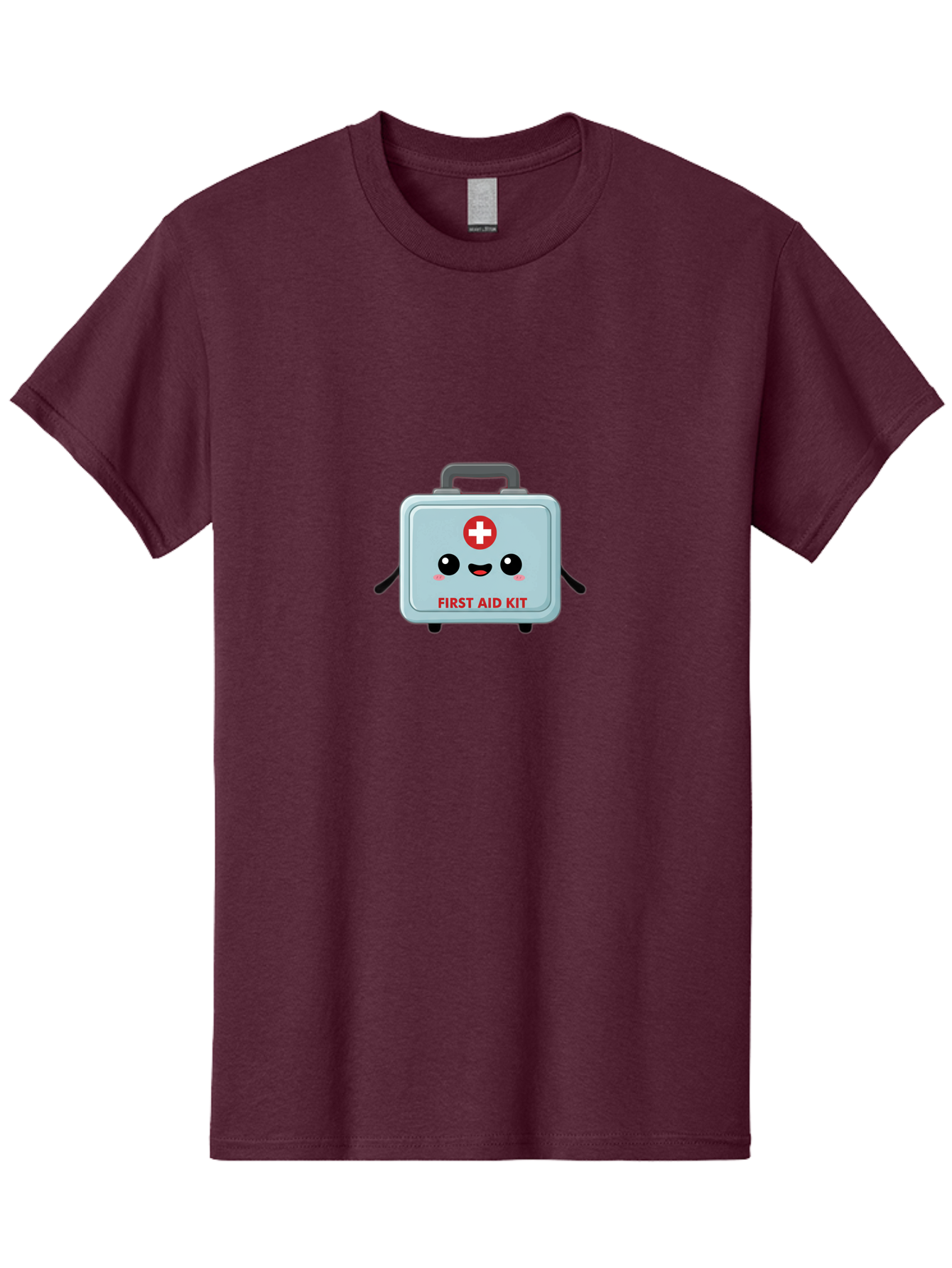 First-Aid-Kit Men'S Graphic Tee, 100% Cotton, Comfortable Casual Summer Wear, Machine Washable, Cartoon First Aid Kit, Cute Character Design, Red Cross Symbol, Medical Kit, Emergency Response, Health And Safety, First Aid Supplies, Baa685
