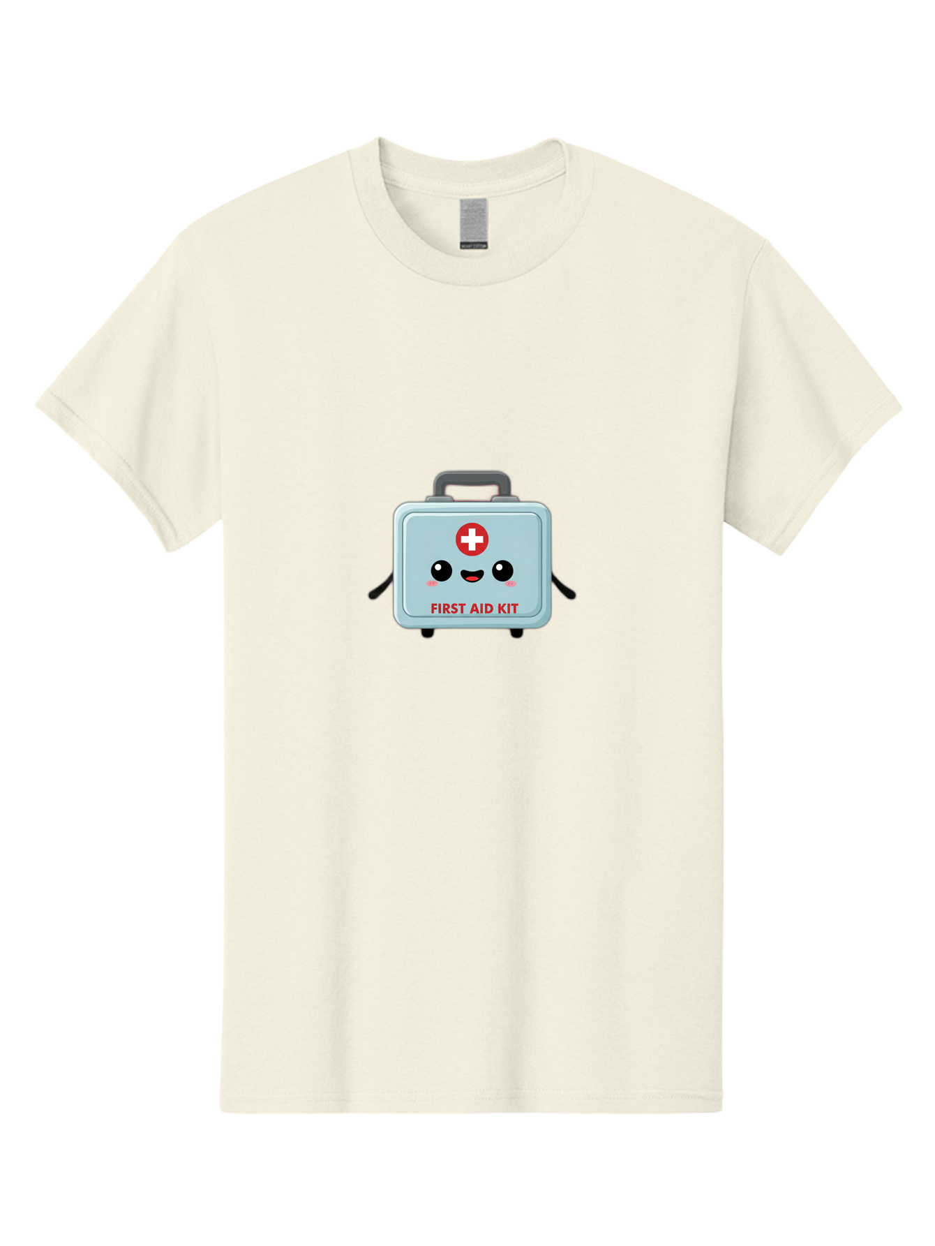 First-Aid-Kit Men'S Graphic Tee, 100% Cotton, Comfortable Casual Summer Wear, Machine Washable, Cartoon First Aid Kit, Cute Character Design, Red Cross Symbol, Medical Kit, Emergency Response, Health And Safety, First Aid Supplies, Baa685