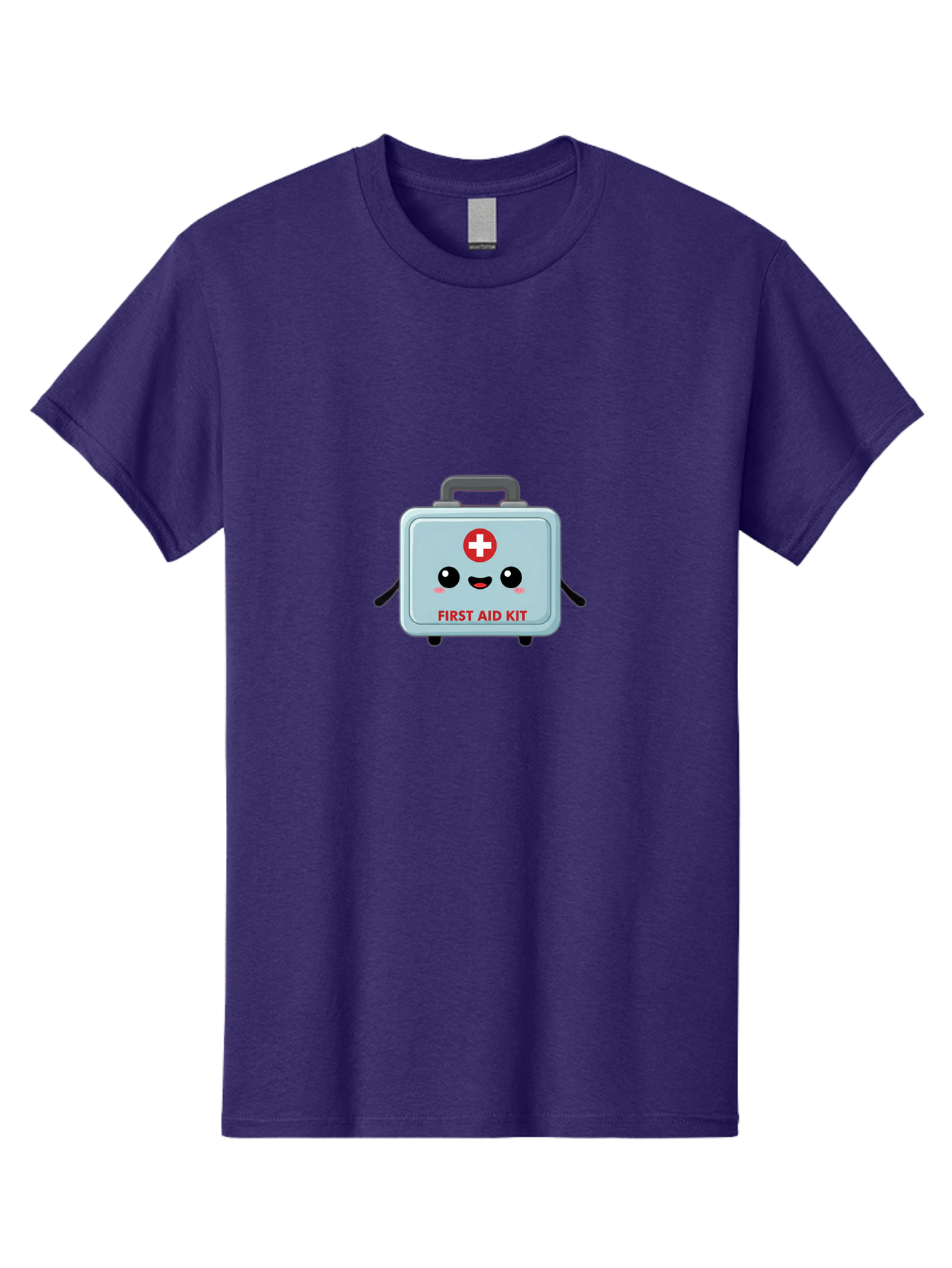 First-Aid-Kit Men'S Graphic Tee, 100% Cotton, Comfortable Casual Summer Wear, Machine Washable, Cartoon First Aid Kit, Cute Character Design, Red Cross Symbol, Medical Kit, Emergency Response, Health And Safety, First Aid Supplies, Baa685