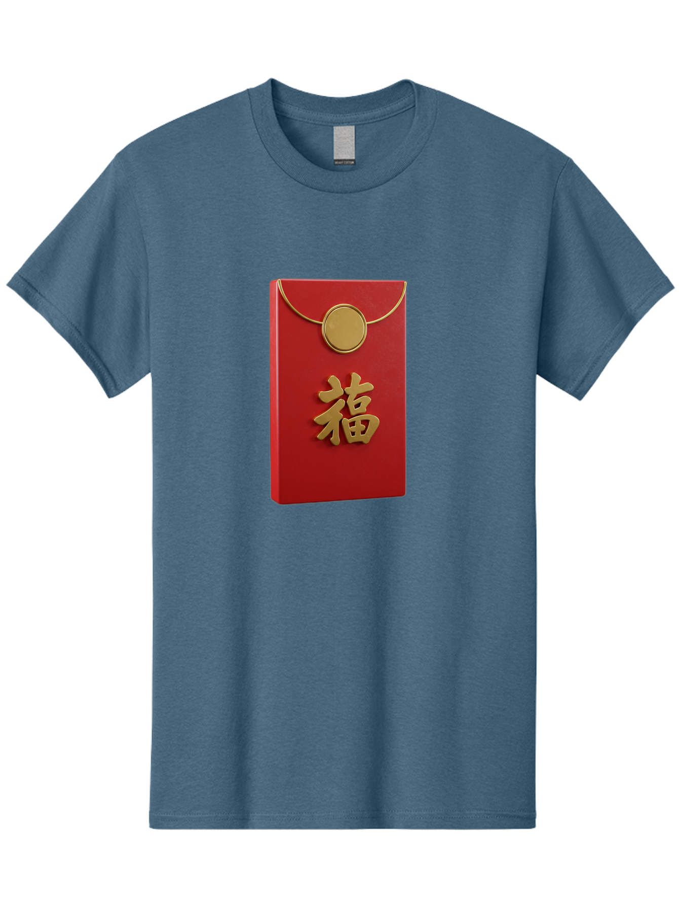 Fu-1 Men'S Graphic Tee, 100% Cotton, Comfortable Casual Summer Wear, Machine Washable, Red Envelope With Gold Seal, Gold Character Fu, Chinese New Year, Lucky Money, Prosperity Symbol, Cultural Heritage, Traditional Gift Baa693