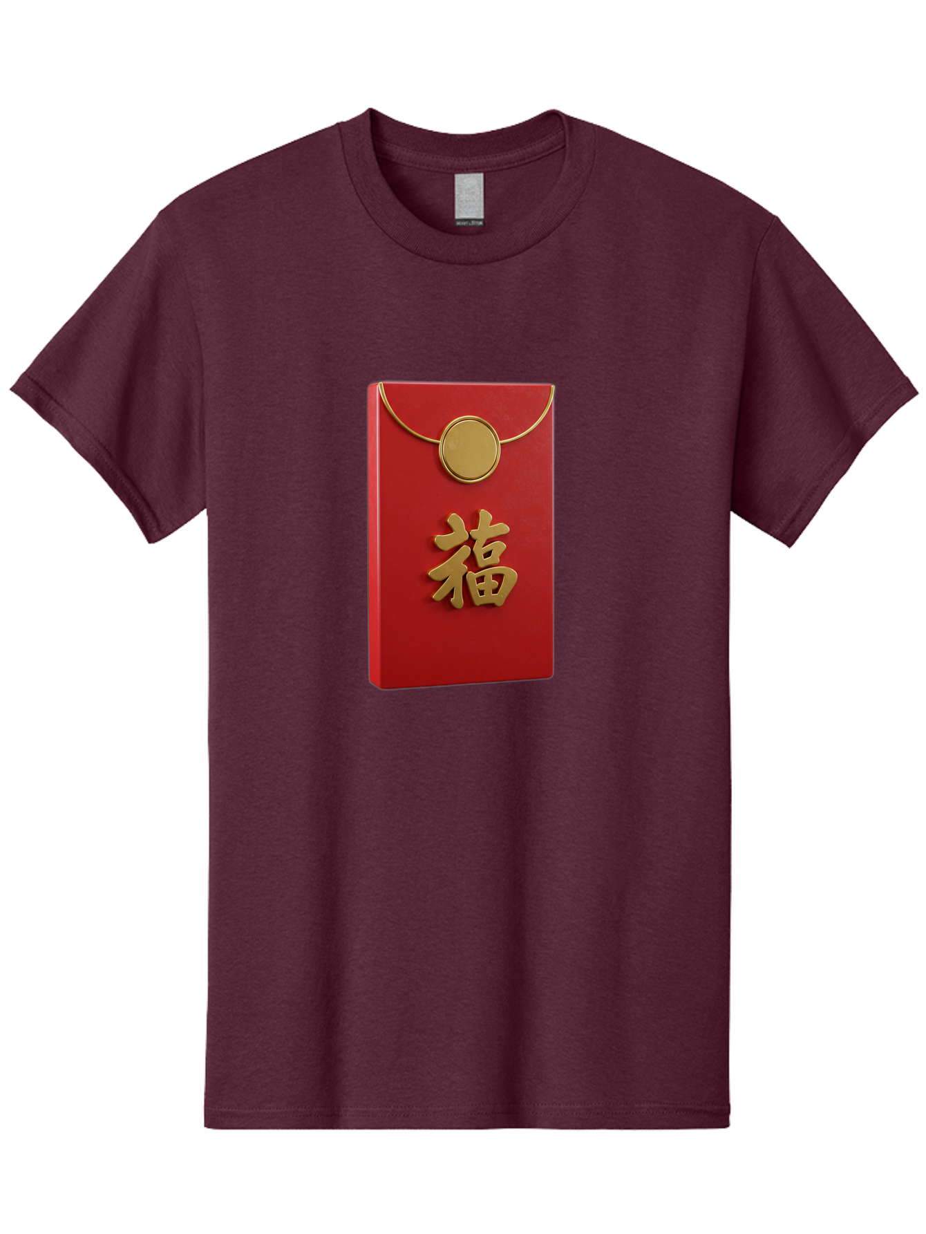 Fu-1 Men'S Graphic Tee, 100% Cotton, Comfortable Casual Summer Wear, Machine Washable, Red Envelope With Gold Seal, Gold Character Fu, Chinese New Year, Lucky Money, Prosperity Symbol, Cultural Heritage, Traditional Gift Baa693