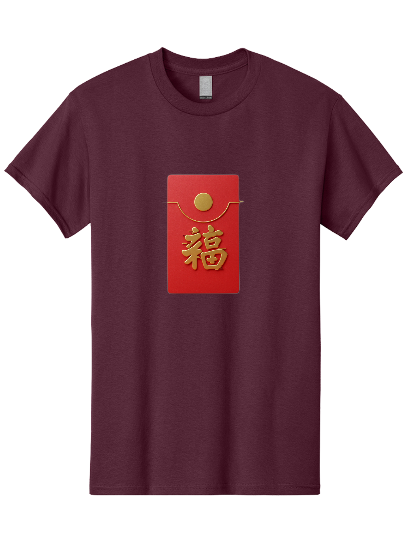 Fu-5 Men'S Graphic Tee, 100% Cotton, Comfortable Casual Summer Wear, Machine Washable, Red Envelope With Gold Seal, Chinese New Year, Prosperity Symbol, Good Fortune, Lucky Money, Cultural Tradition, Festive Gift Baa697