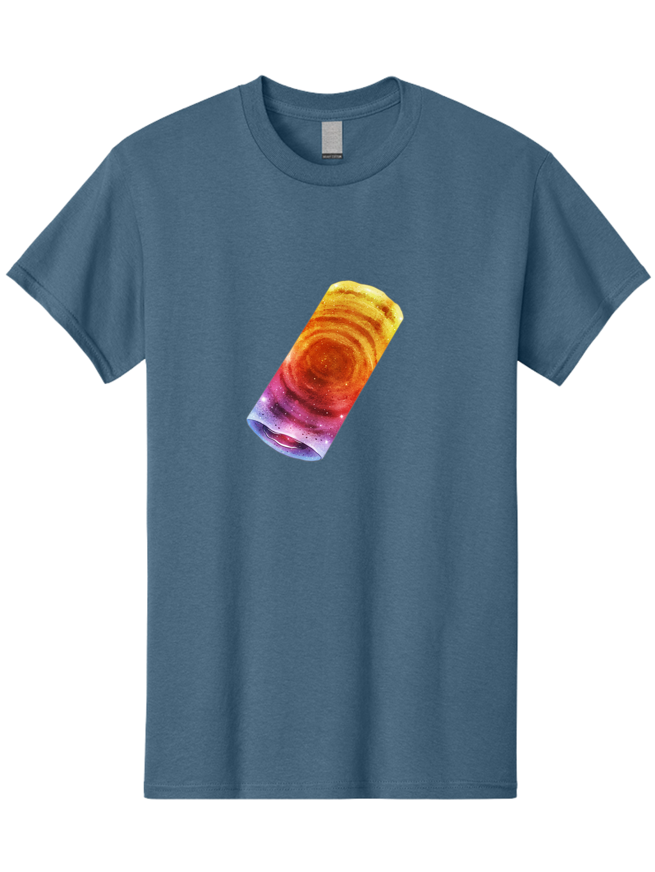 Galaxy-Dosa Men'S Graphic Tee, 100% Cotton, Comfortable Casual Summer Wear, Machine Washable, Cinnamon Swirl Pastry, Sweet Treat, Baked Goods, Delicious Dessert, Swirly Design, Orange And Purple Hues, Sweet Aroma, Tasty Pastry Baa706