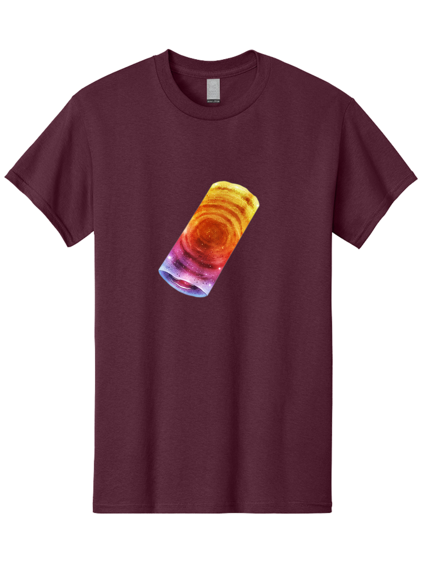 Galaxy-Dosa Men'S Graphic Tee, 100% Cotton, Comfortable Casual Summer Wear, Machine Washable, Cinnamon Swirl Pastry, Sweet Treat, Baked Goods, Delicious Dessert, Swirly Design, Orange And Purple Hues, Sweet Aroma, Tasty Pastry Baa706