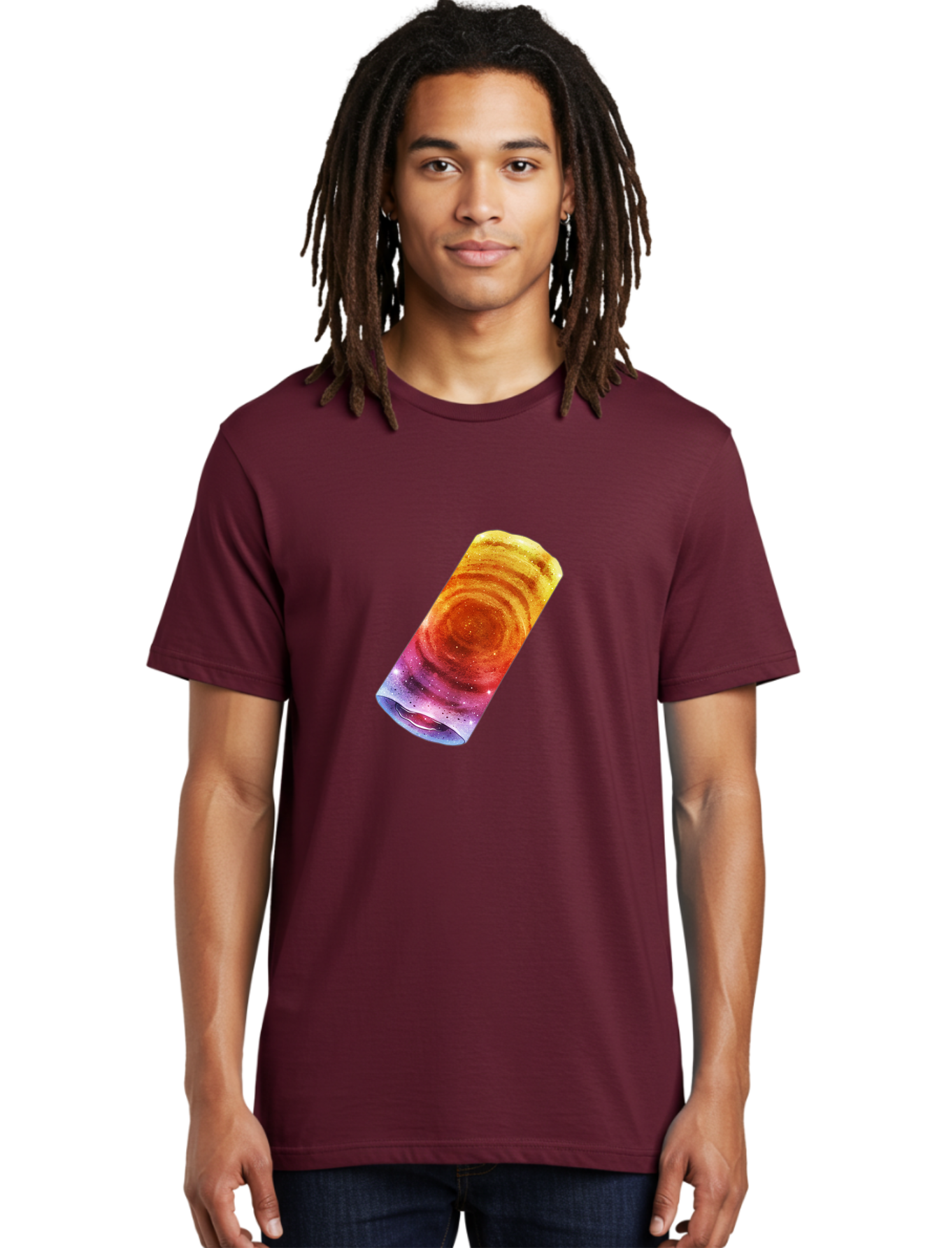 Galaxy-Dosa Men'S Graphic Tee, 100% Cotton, Comfortable Casual Summer Wear, Machine Washable, Cinnamon Swirl Pastry, Sweet Treat, Baked Goods, Delicious Dessert, Swirly Design, Orange And Purple Hues, Sweet Aroma, Tasty Pastry Baa706