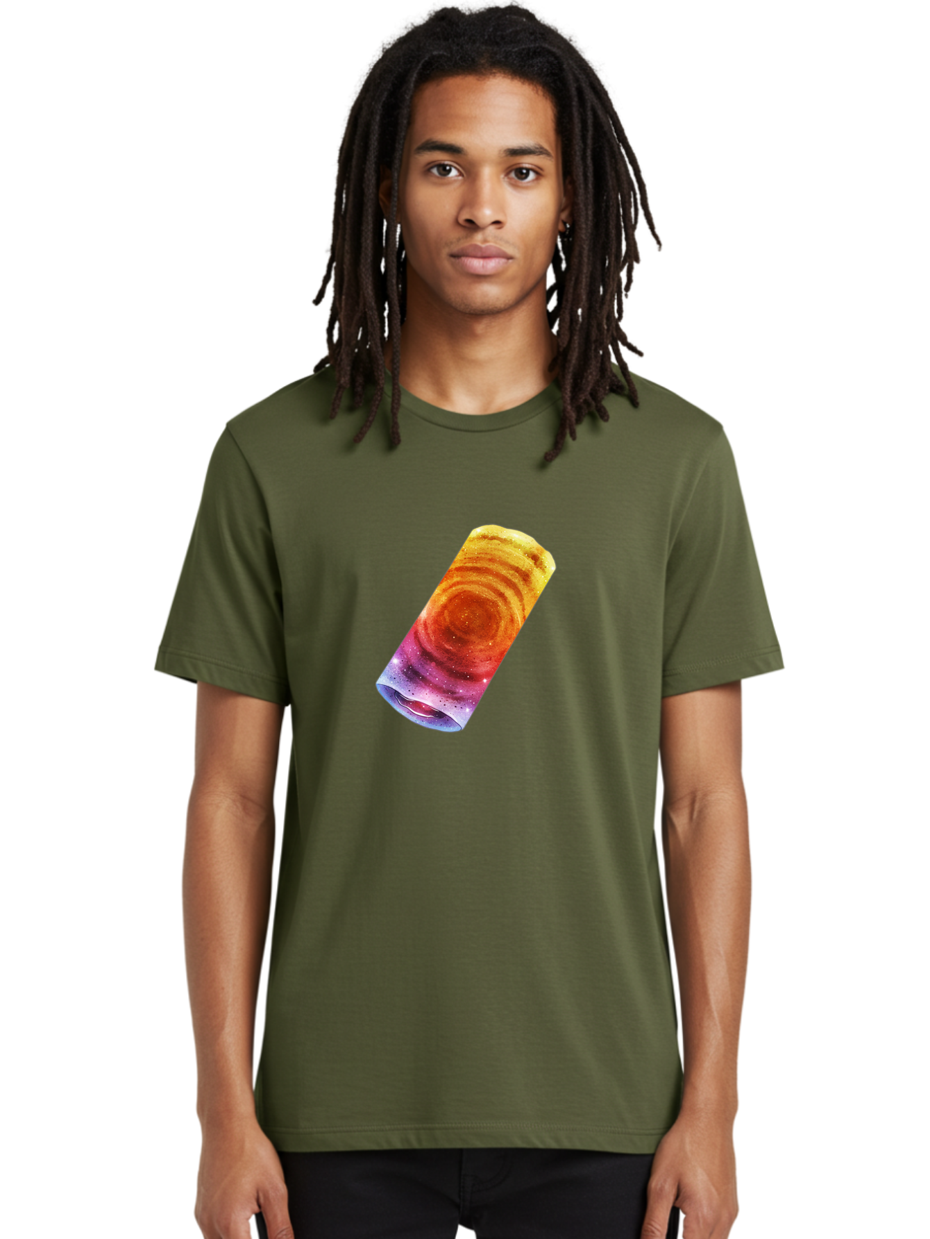 Galaxy-Dosa Men'S Graphic Tee, 100% Cotton, Comfortable Casual Summer Wear, Machine Washable, Cinnamon Swirl Pastry, Sweet Treat, Baked Goods, Delicious Dessert, Swirly Design, Orange And Purple Hues, Sweet Aroma, Tasty Pastry Baa706
