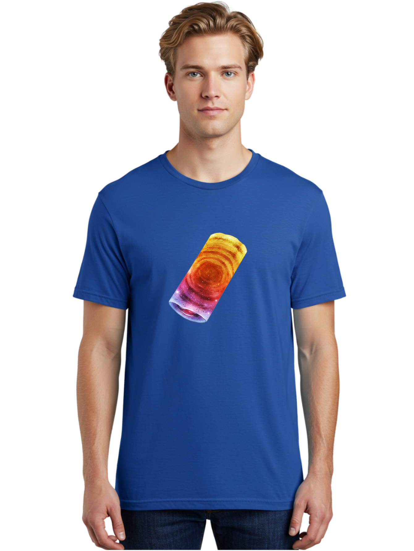 Galaxy-Dosa Men'S Graphic Tee, 100% Cotton, Comfortable Casual Summer Wear, Machine Washable, Cinnamon Swirl Pastry, Sweet Treat, Baked Goods, Delicious Dessert, Swirly Design, Orange And Purple Hues, Sweet Aroma, Tasty Pastry Baa706