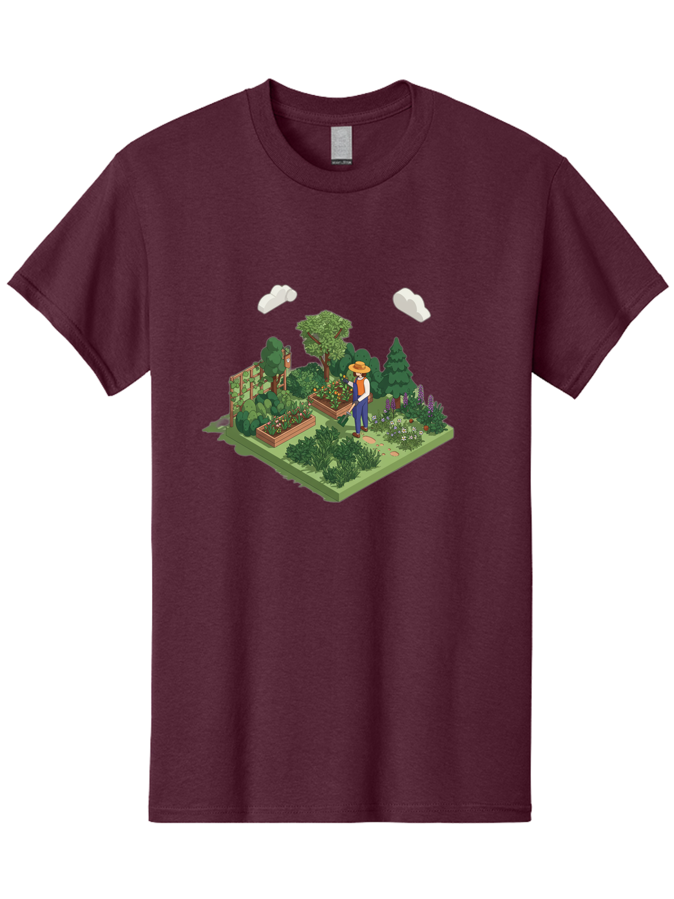 Gardener-In-Garden Men'S Graphic Tee, 100% Cotton, Comfortable Casual Summer Wear, Machine Washable, Gardener Tending Plants, Lush Greenery, Vibrant Flowers, Serene Atmosphere, Gardening Activities, Outdoor Space, Cultivating Nature, Baa715