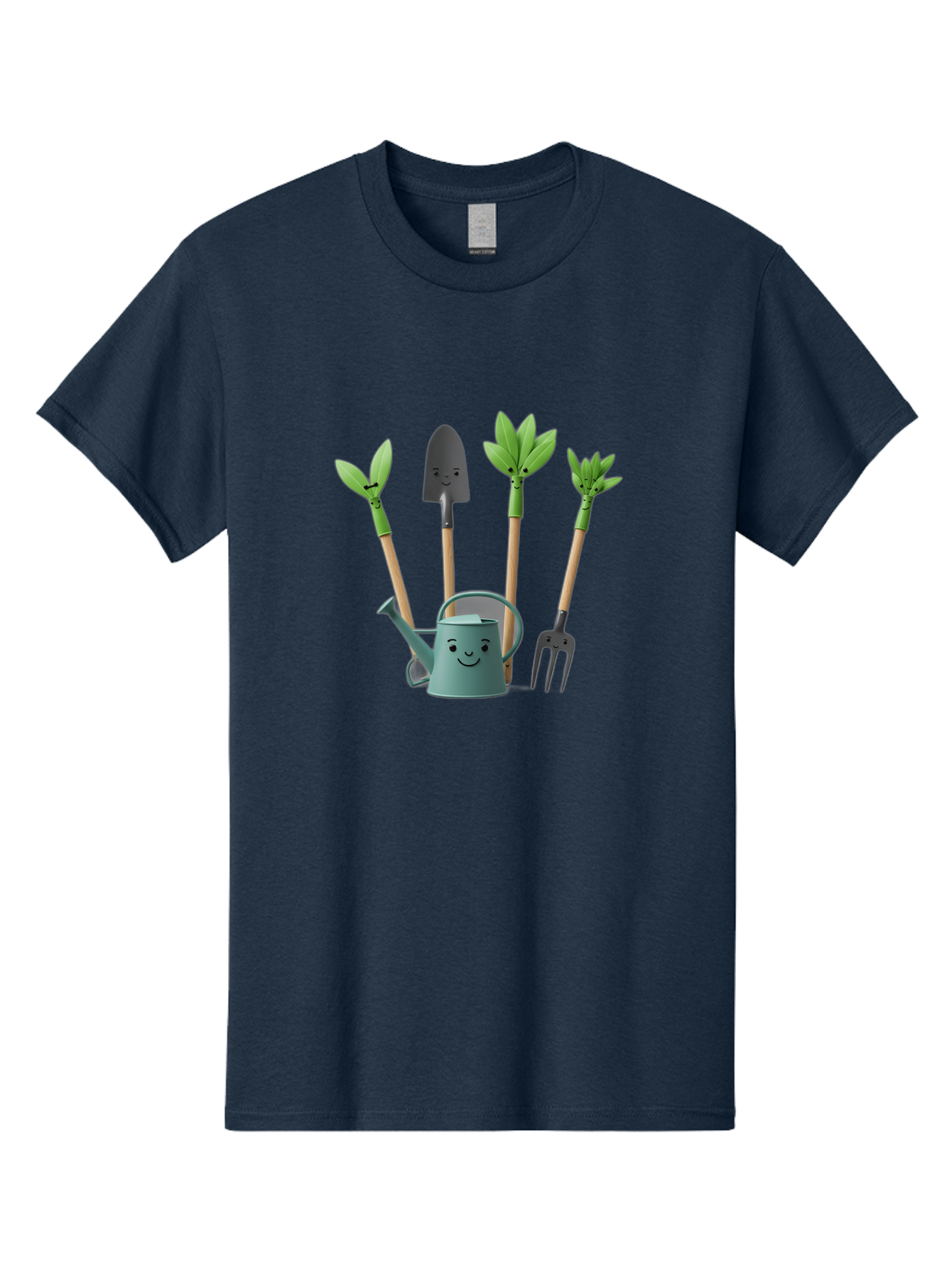 Gardening-Tools-3 Men'S Graphic Tee, 100% Cotton, Comfortable Casual Summer Wear, Machine Washable, Gardening Tools, Watering Can, Garden Shovel, Garden Pitchfork, Bamboo Shoots, Gardening Supplies, Gardening Accessories, Cartoon Gardening Baa723