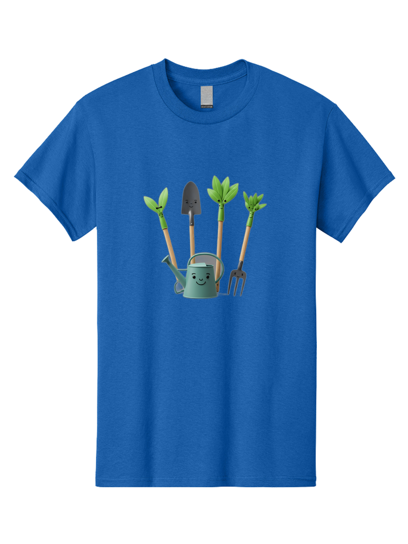 Gardening-Tools-3 Men'S Graphic Tee, 100% Cotton, Comfortable Casual Summer Wear, Machine Washable, Gardening Tools, Watering Can, Garden Shovel, Garden Pitchfork, Bamboo Shoots, Gardening Supplies, Gardening Accessories, Cartoon Gardening Baa723